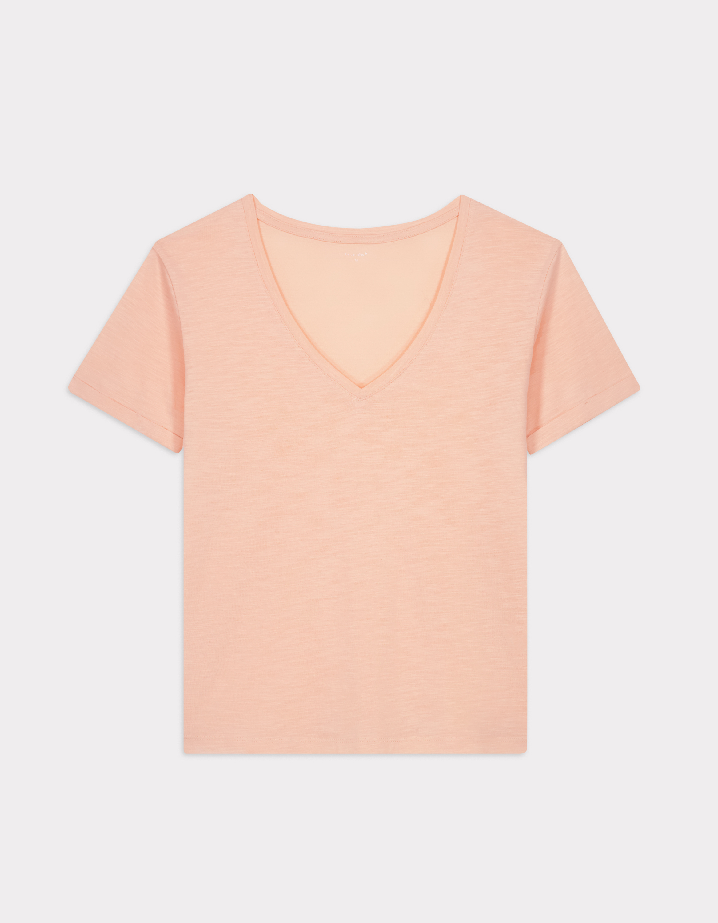 T-shirt en coton flammé - rose