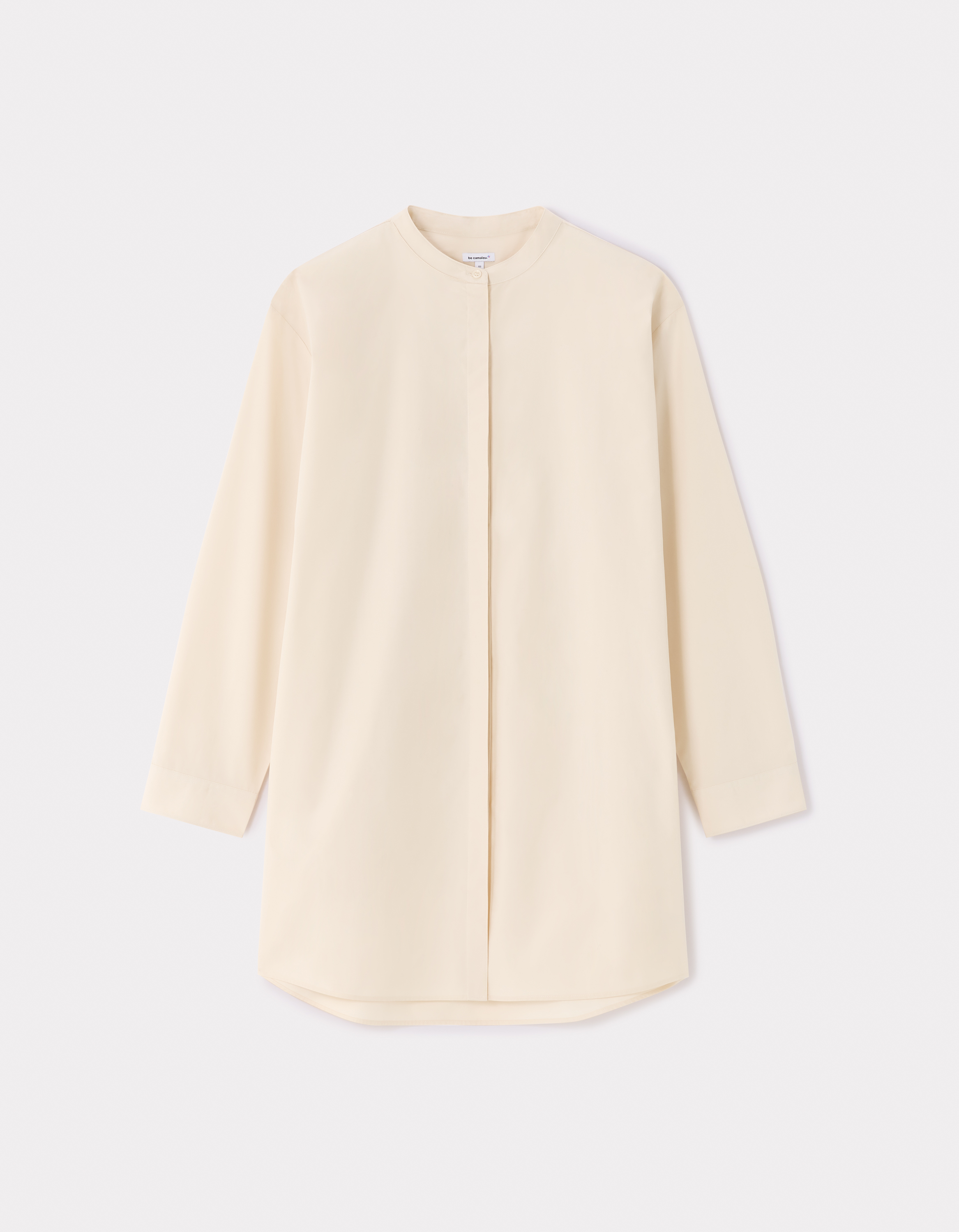 Robe courte à col mao - beige