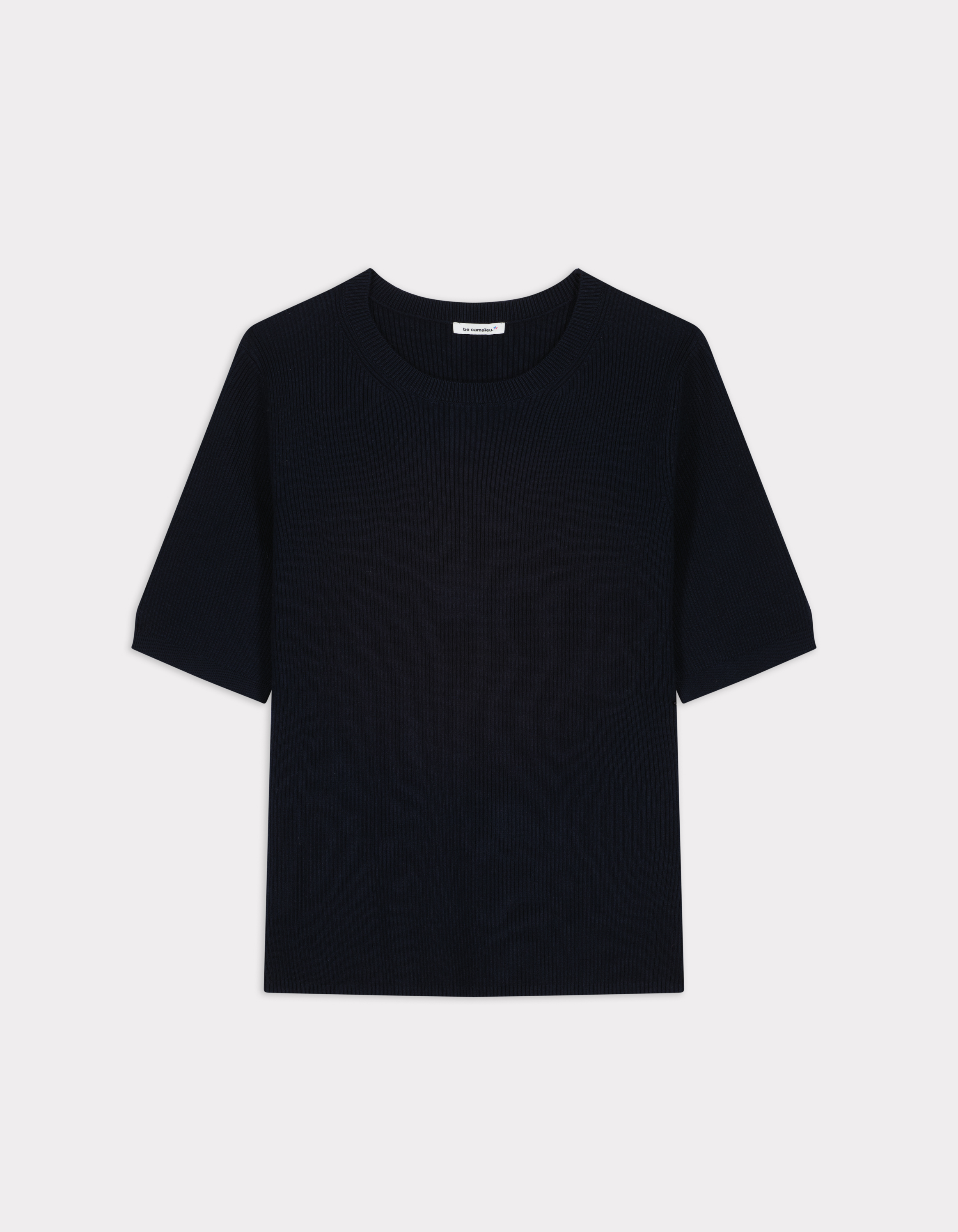 Pull en maille côtelée - marine
