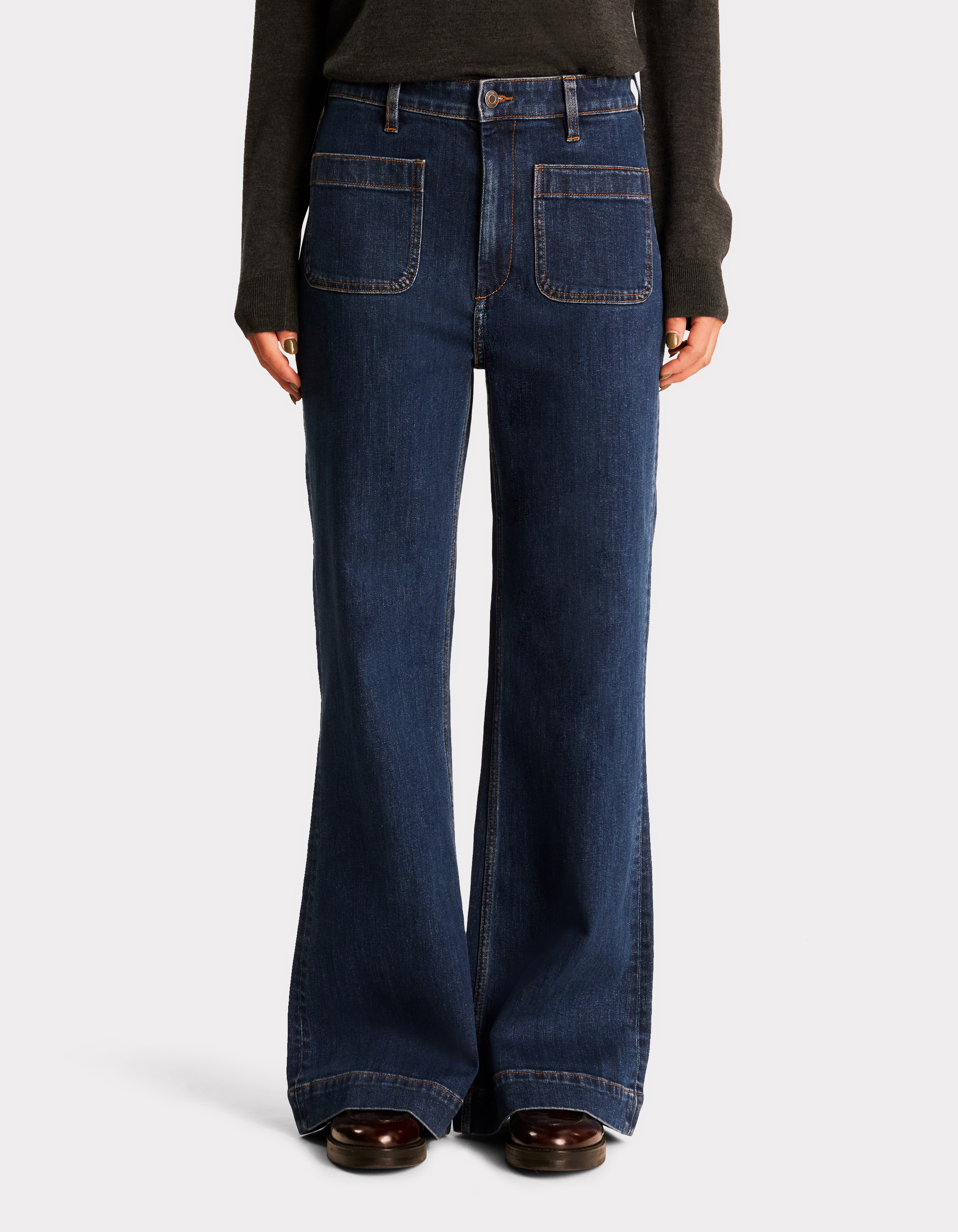 Jean bootcut poches plaquées - bleu - celio - Modalova