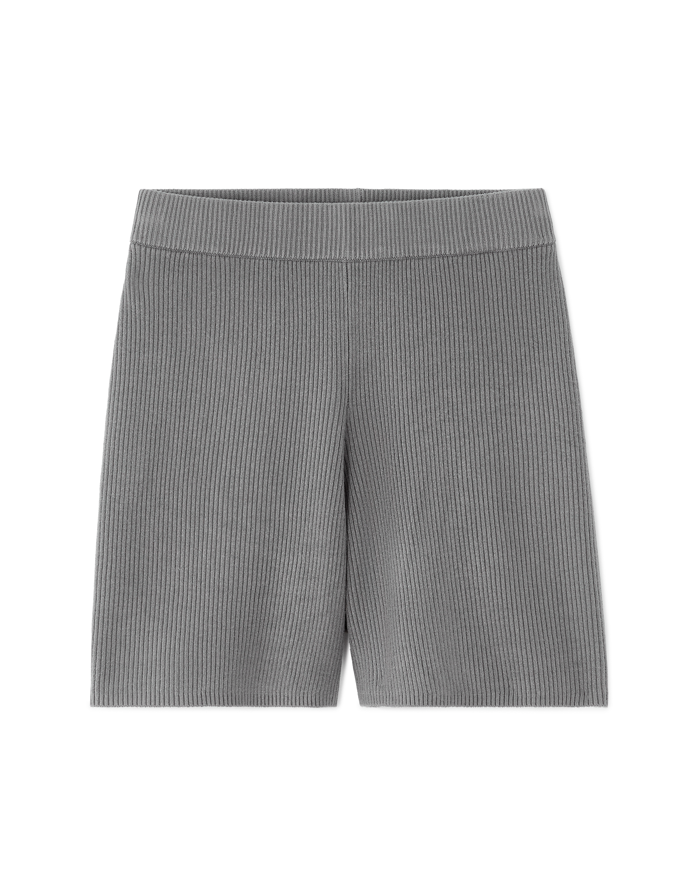 Short en maille côtelée - gris