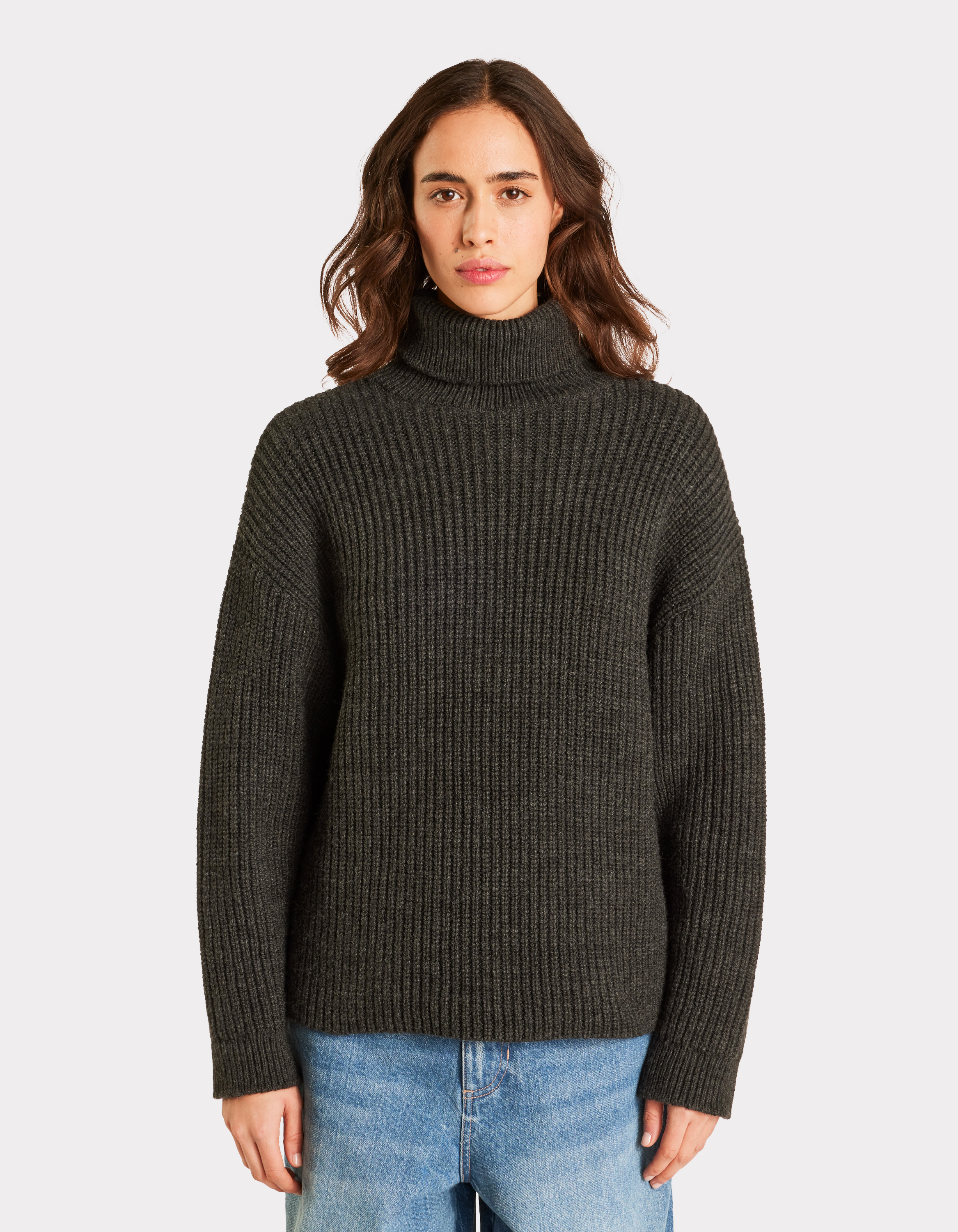 Pull épais à col roulé - gris - celio - Modalova