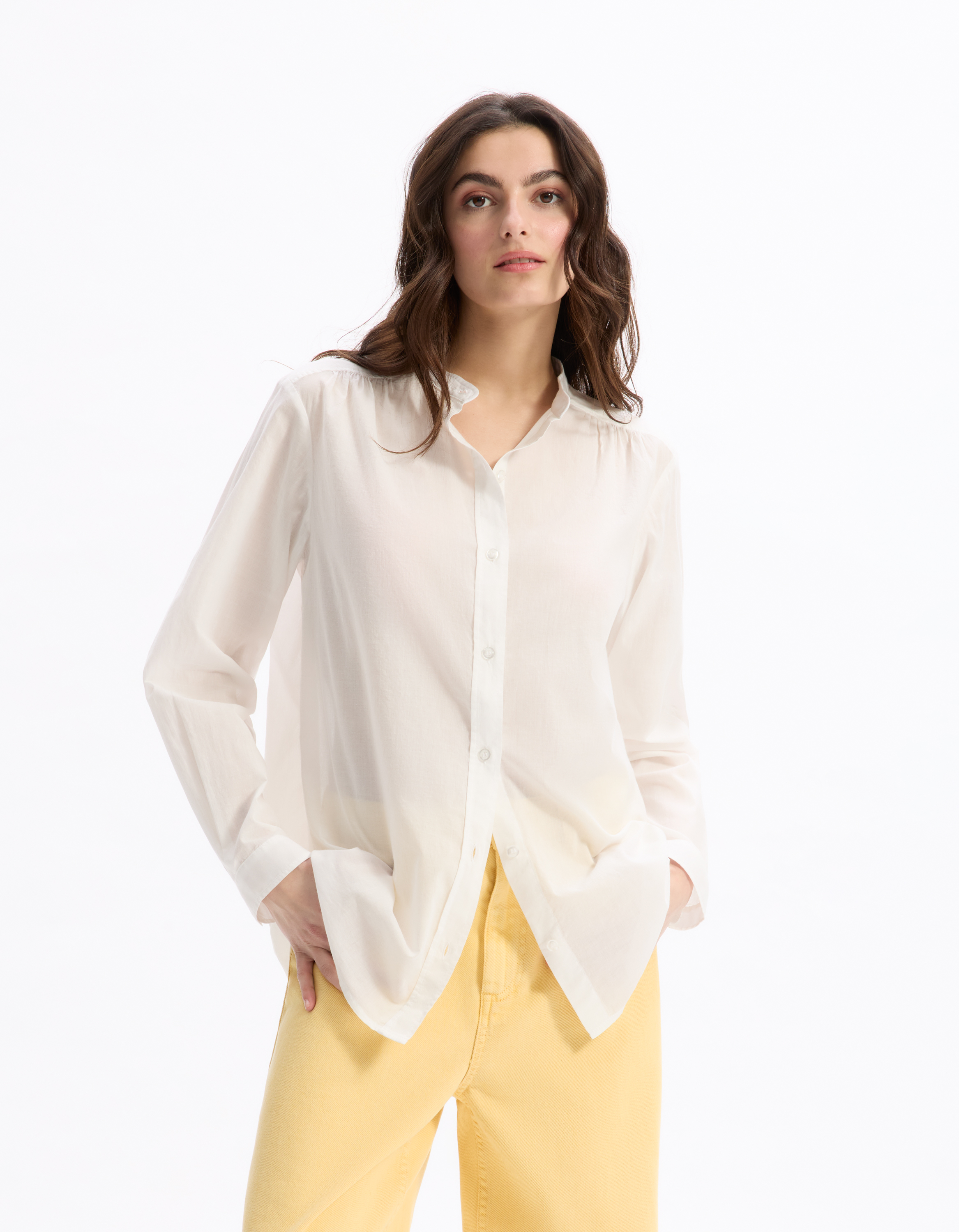 Blouse voile de coton - écru - celio - Modalova