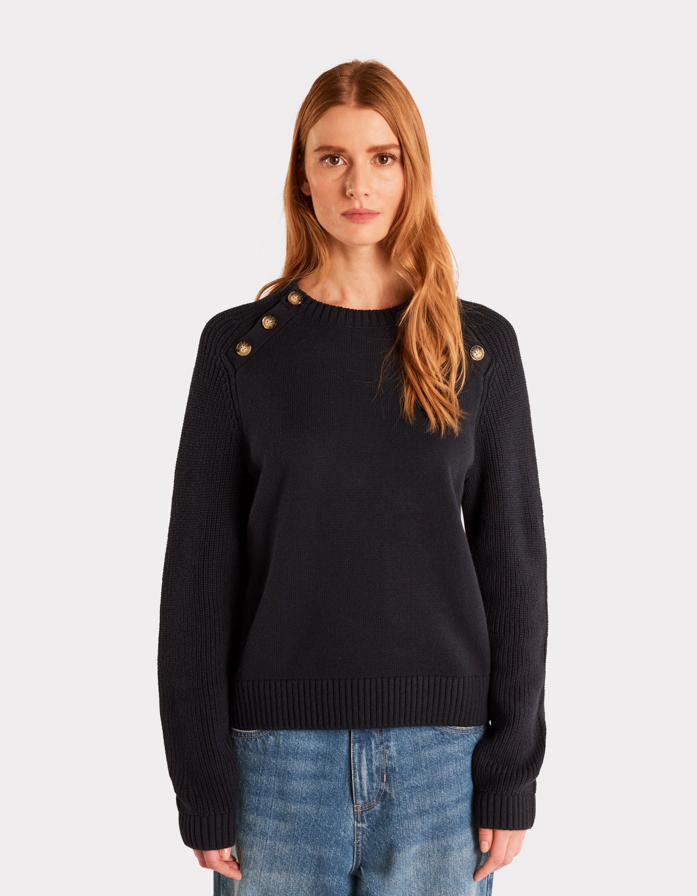 Pull en coton chaud col rond - celio - Modalova