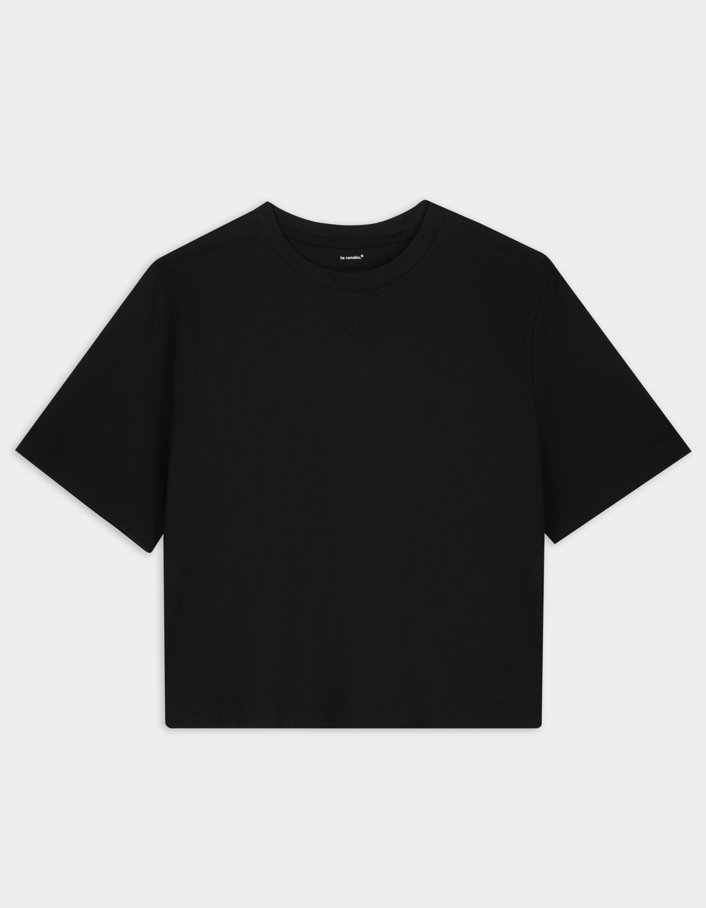 T-shirt en coton épais boxy - noir