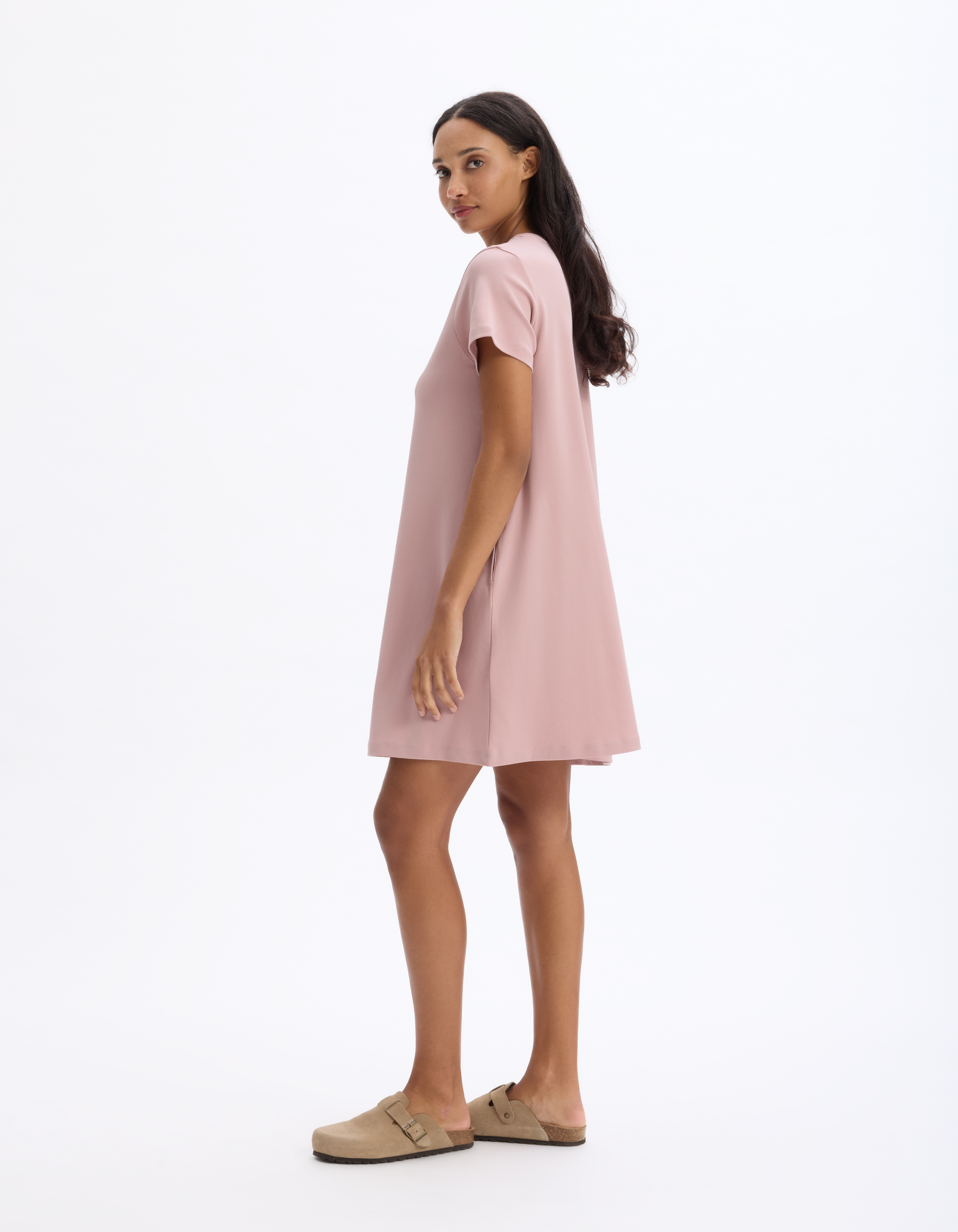 Robe courte en coton - rose - celio - Modalova