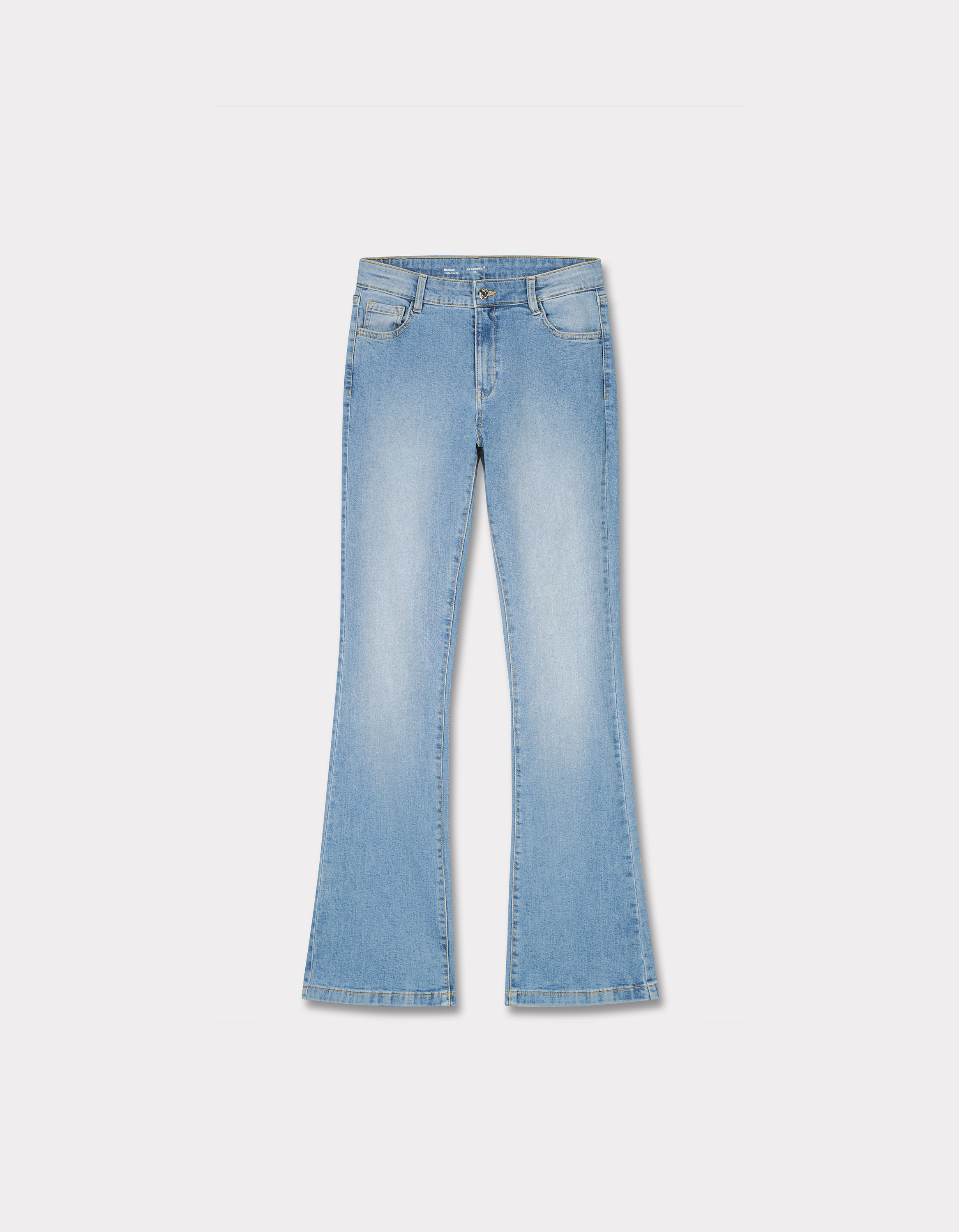 Jean bootcut taille haute - bleu délavé
