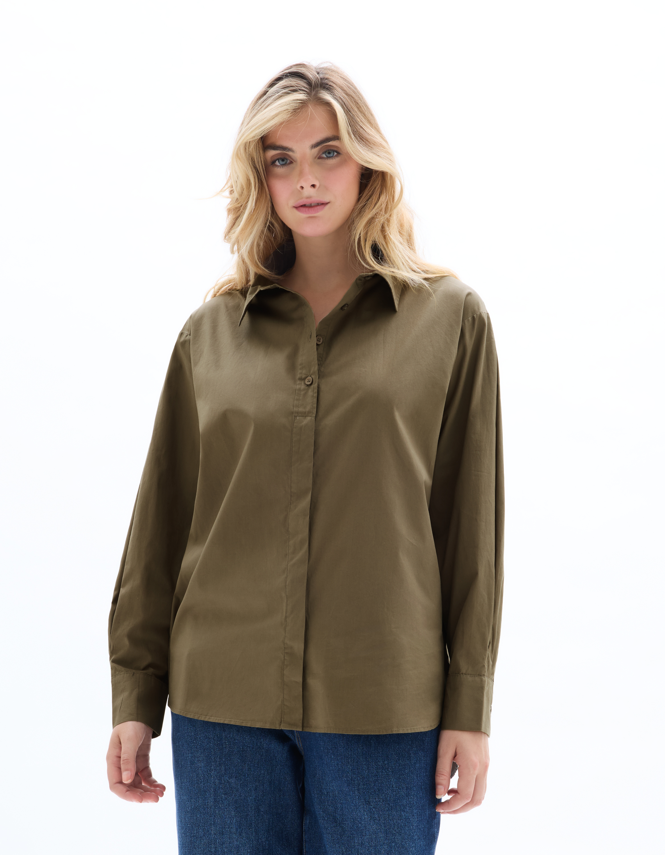 Chemisier en coton - kaki - celio - Modalova