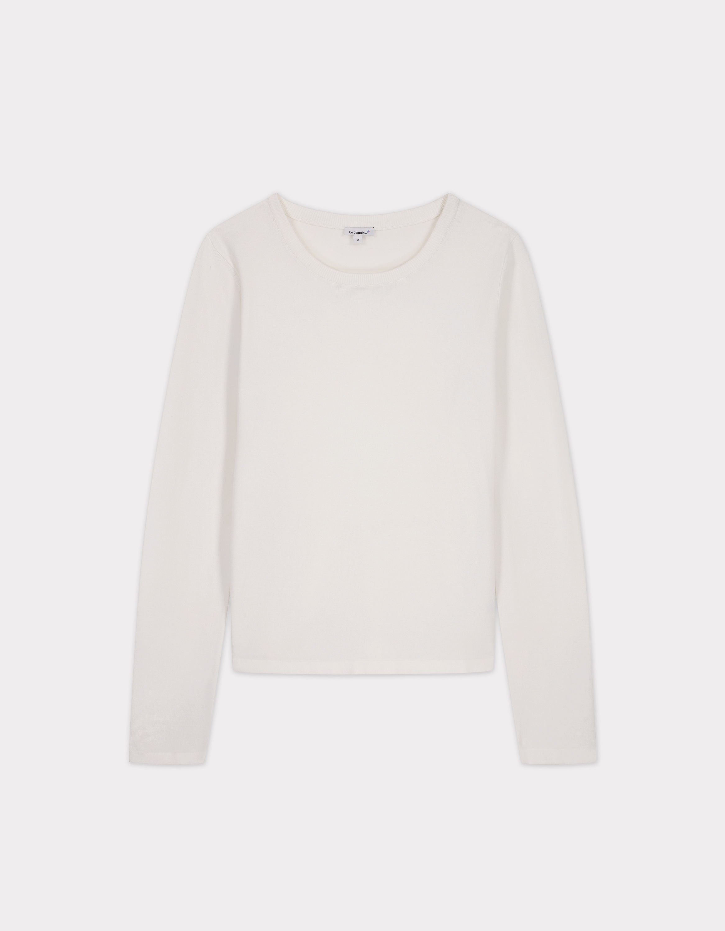 Pull fluide col rond en viscose Ecovero - écru