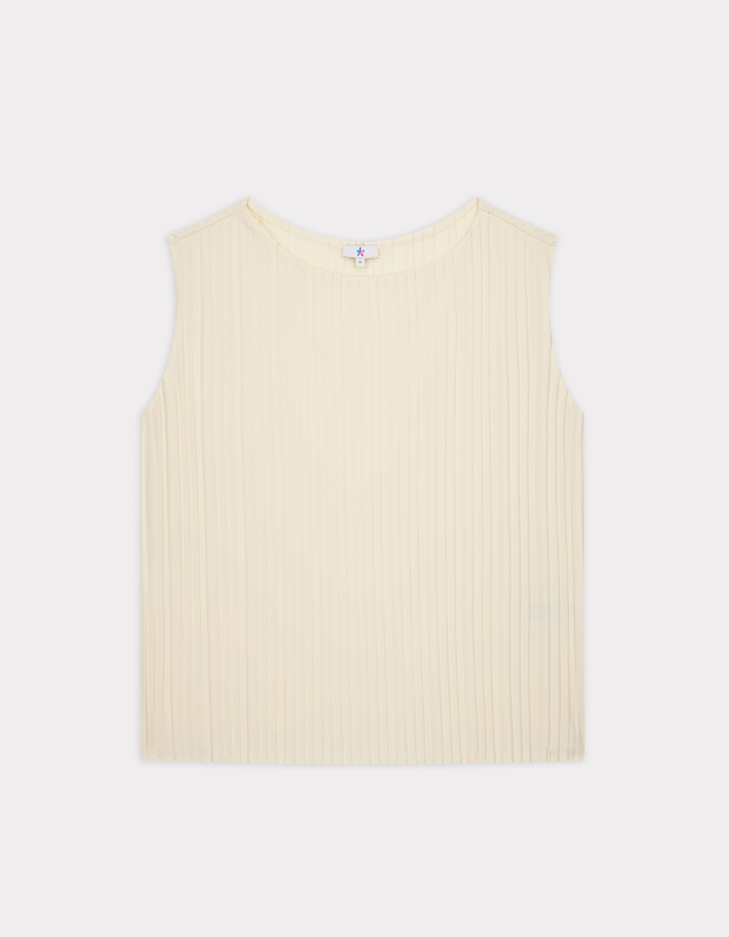 Haut ensemble maille plissée - beige