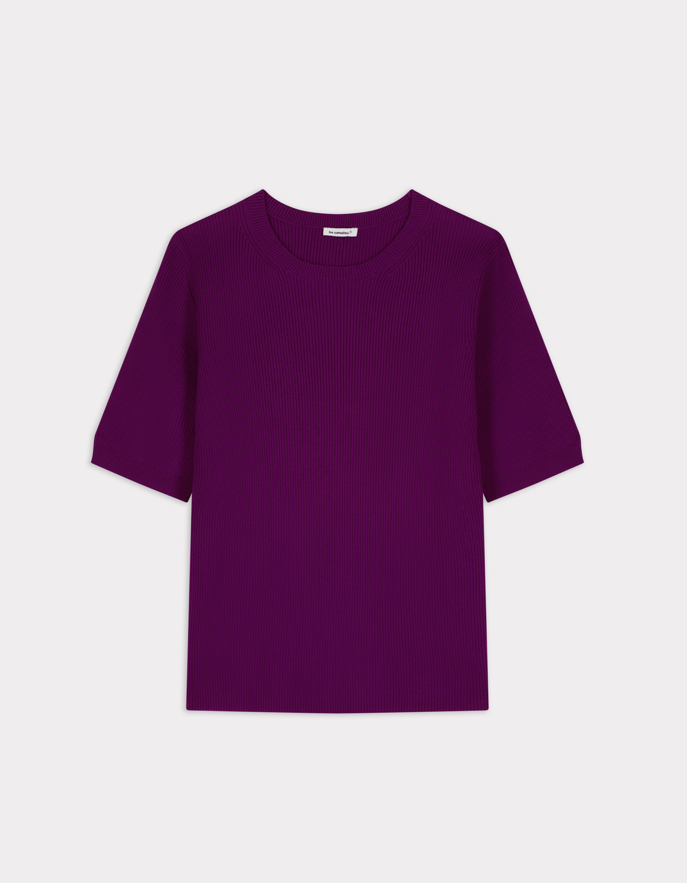 Pull en maille côtelée - violet