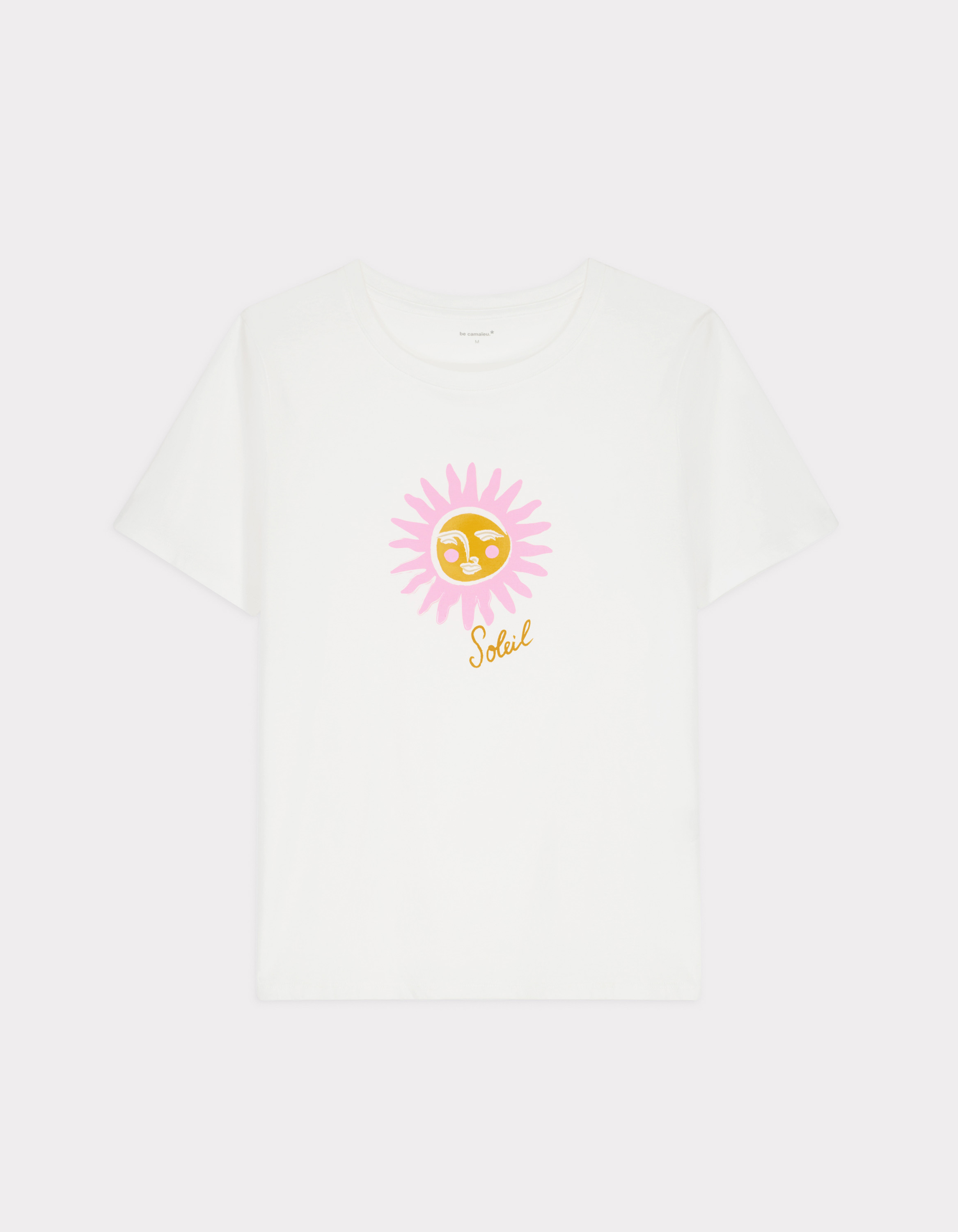 T-shirt imprimé en coton - écru