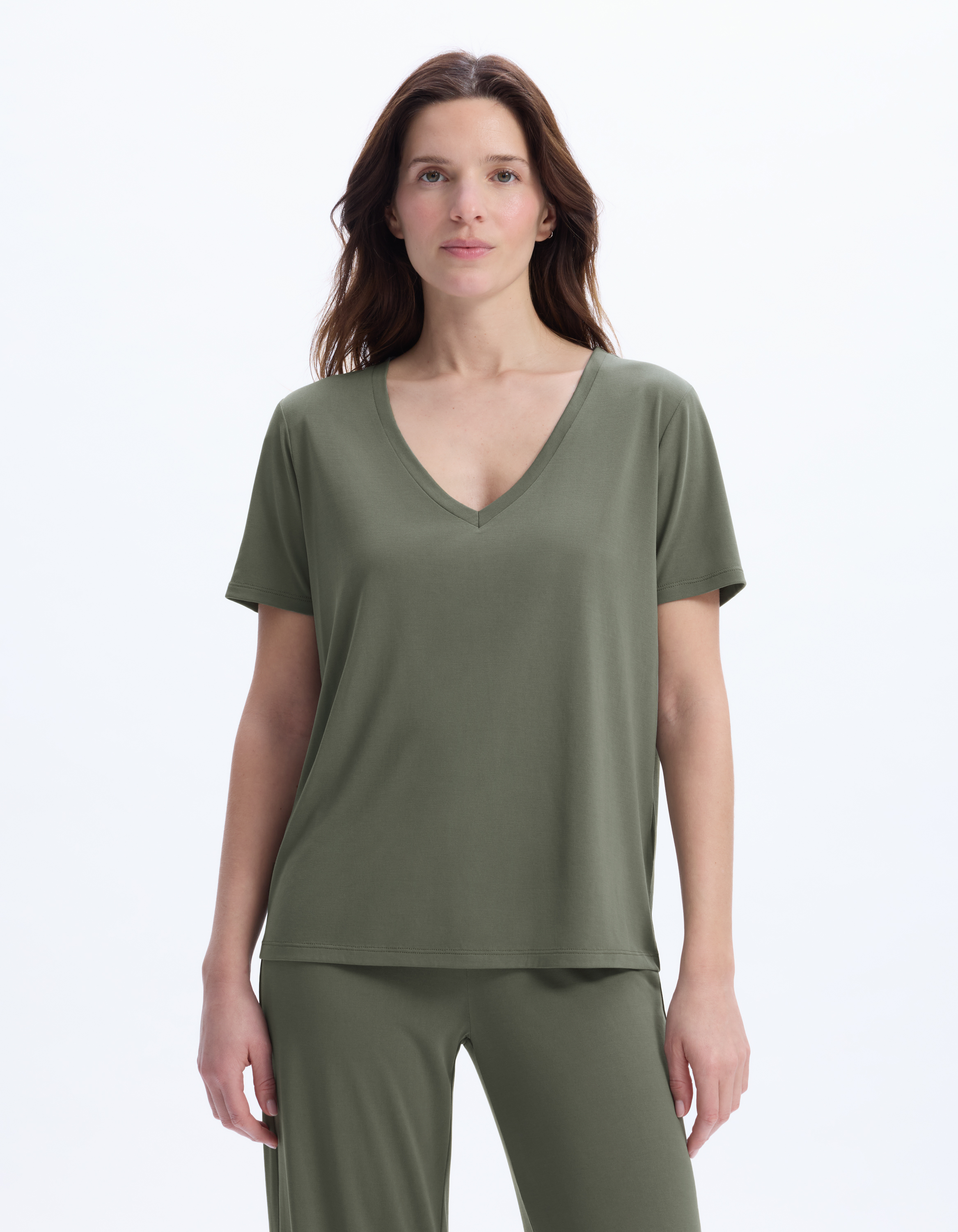 T-shirt col V ajustée en modal - celio - Modalova
