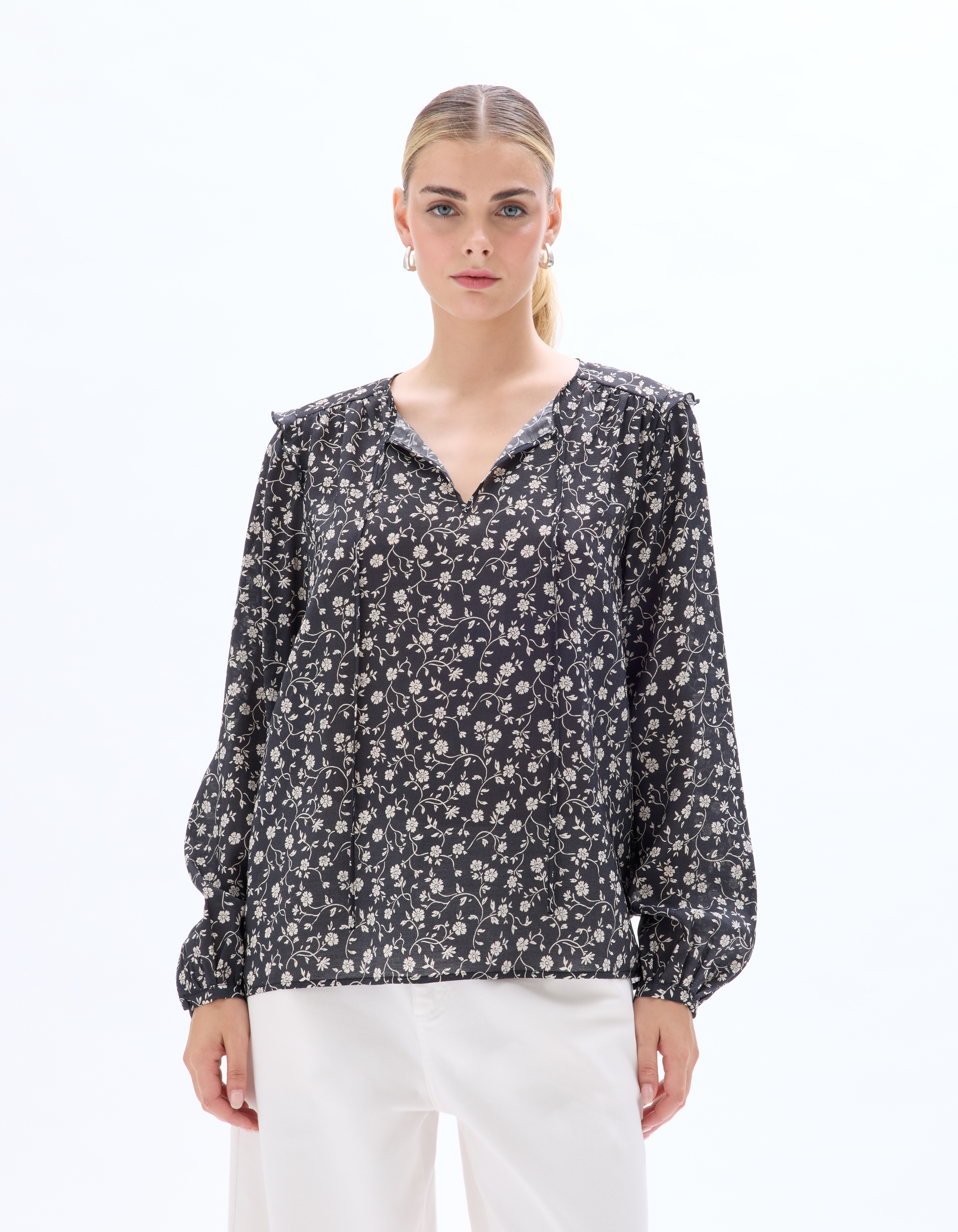 Blouse à volants - noire - celio - Modalova
