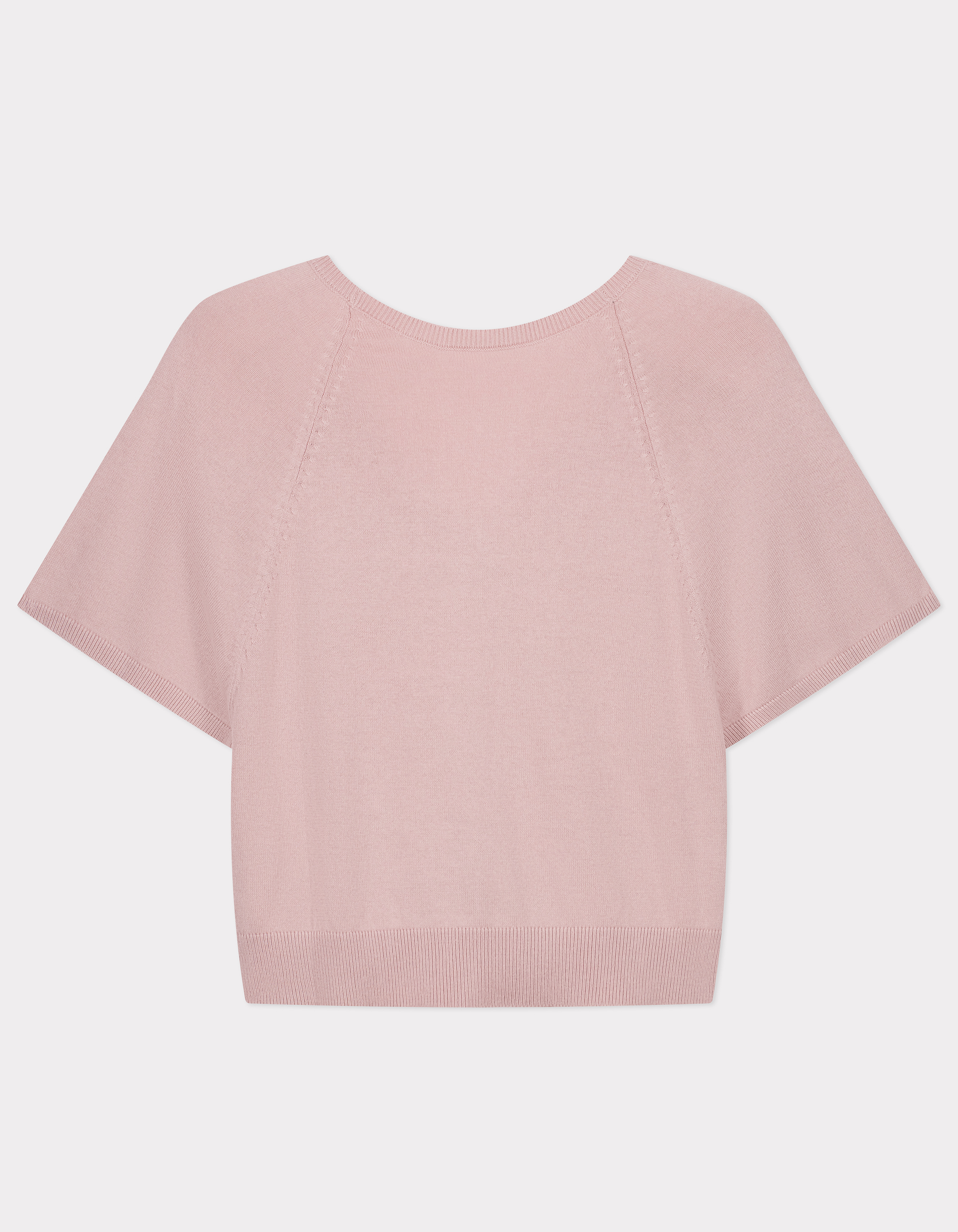 Gilet ample en maille fine - rose grisé