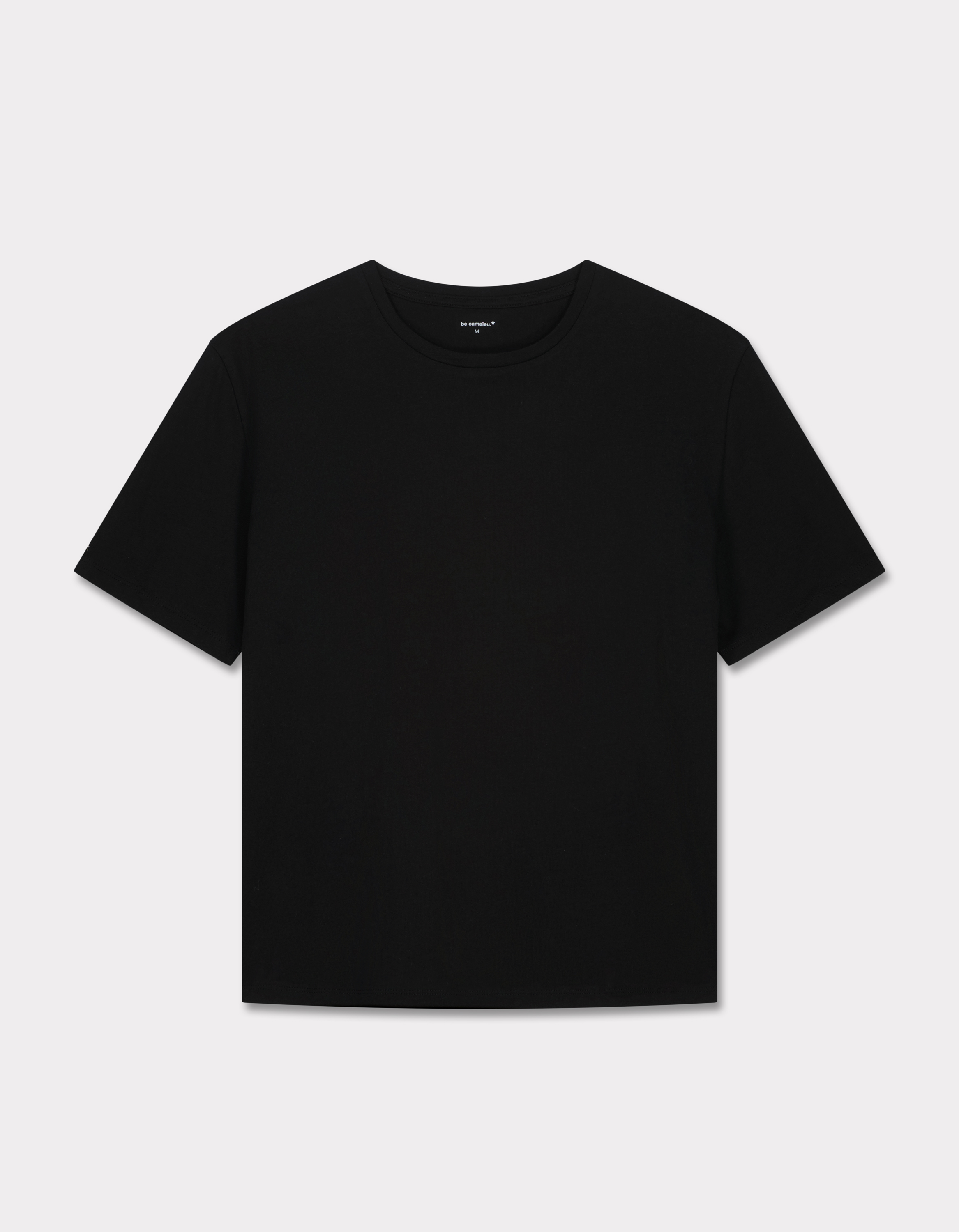 T-shirt en coton à col rond - noir