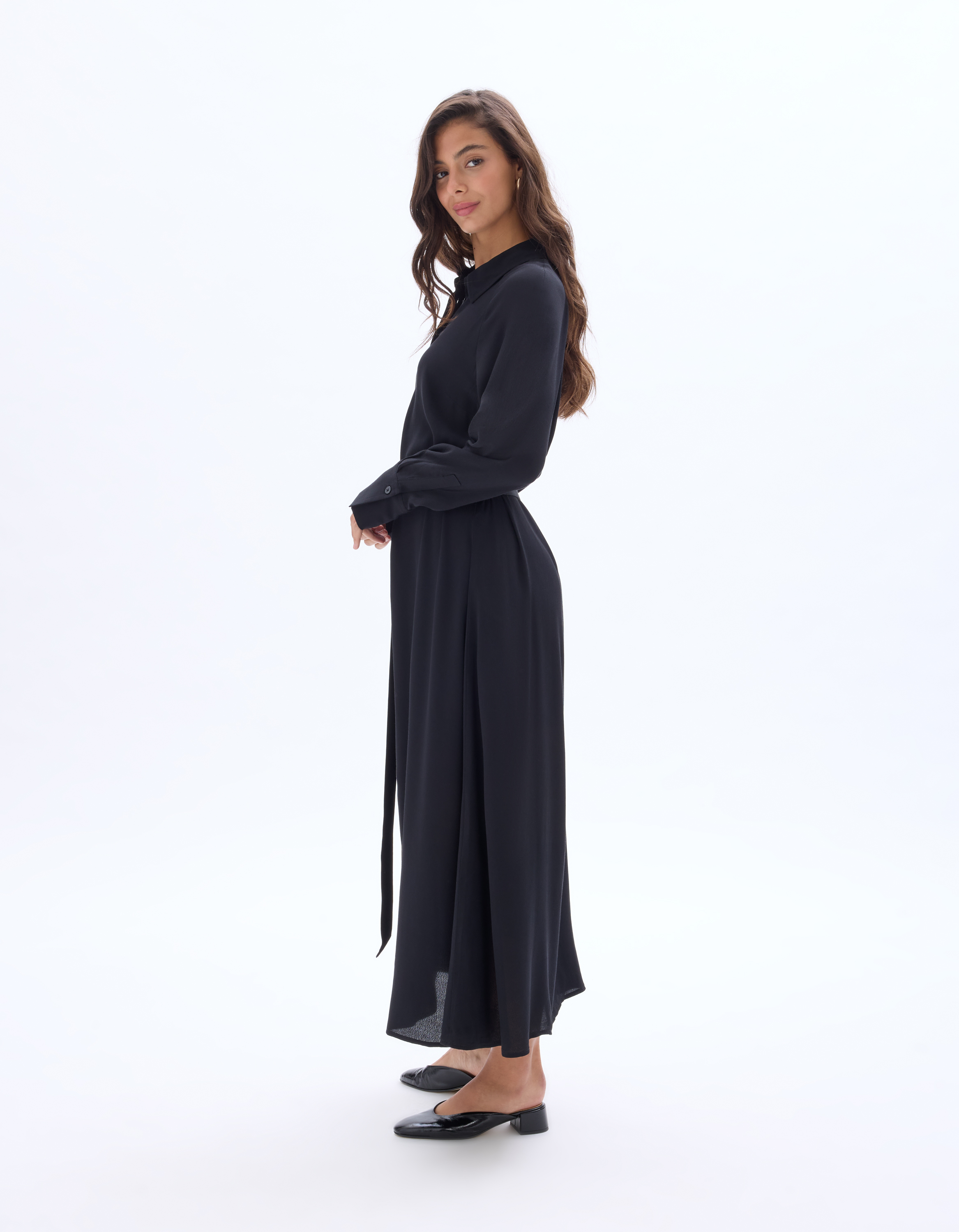 Robe midi chemise - noir - celio - Modalova