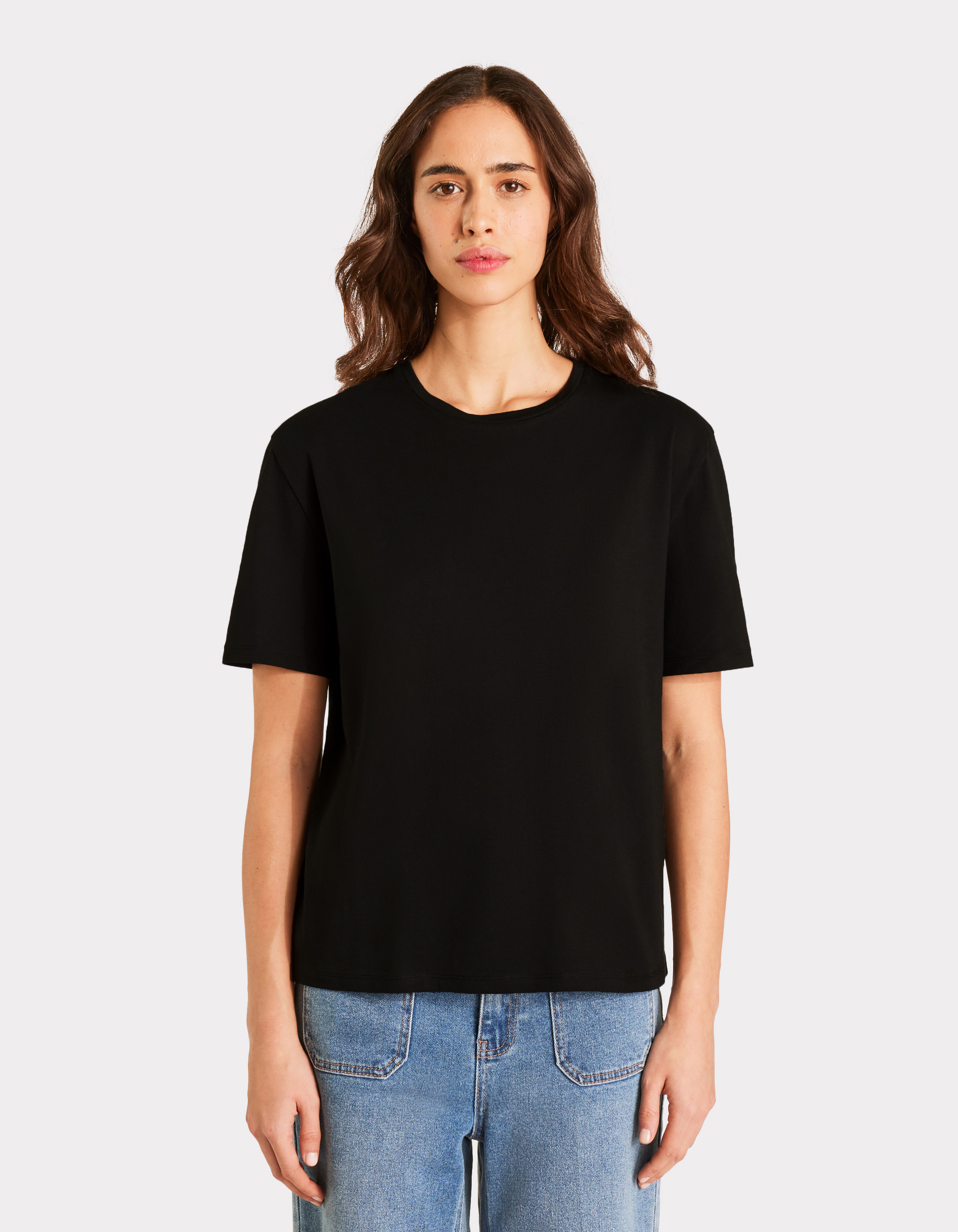 T-shirt en coton à col rond - noir - celio - Modalova
