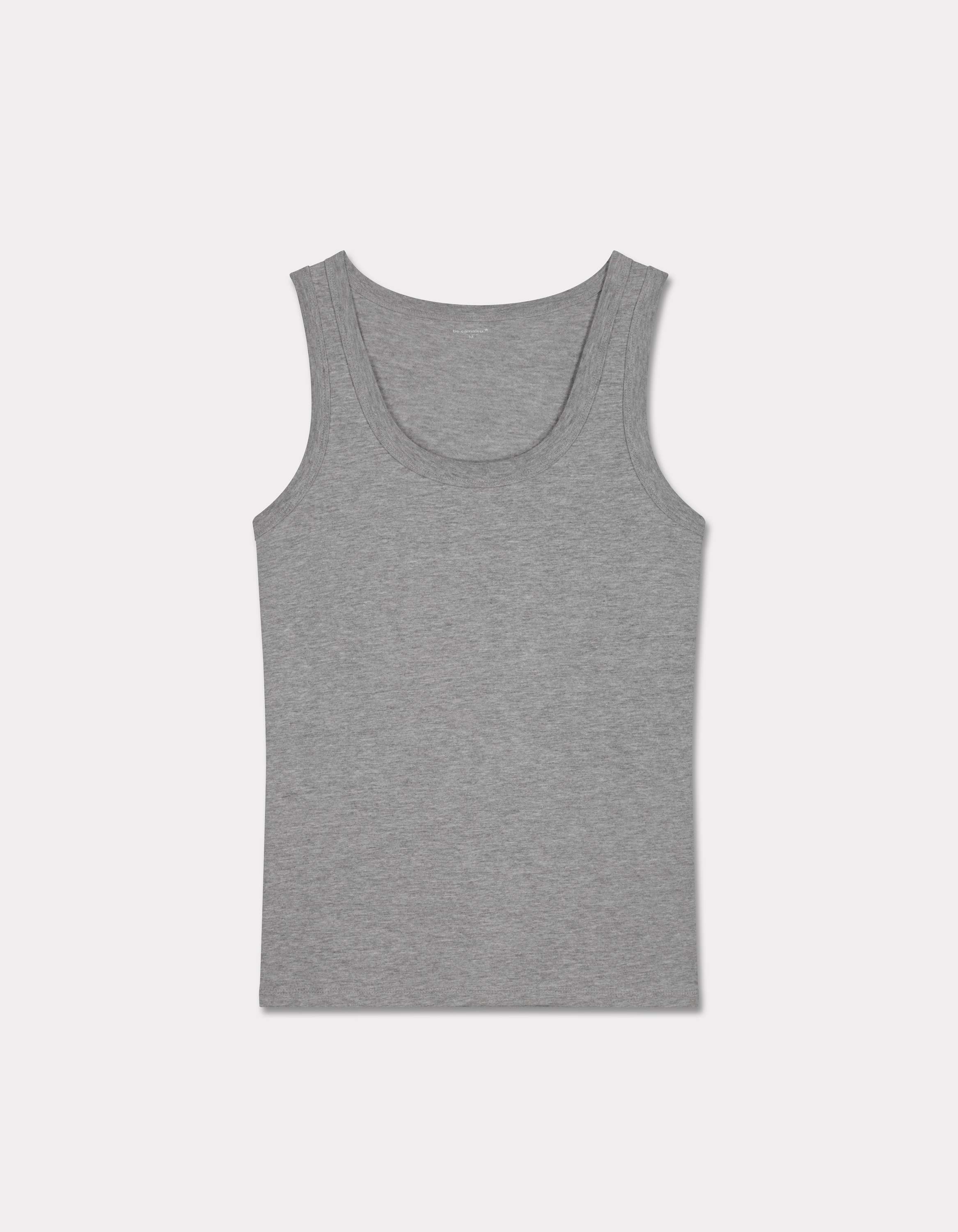 Débardeur à larges bretelles en coton mélangé - gris chiné