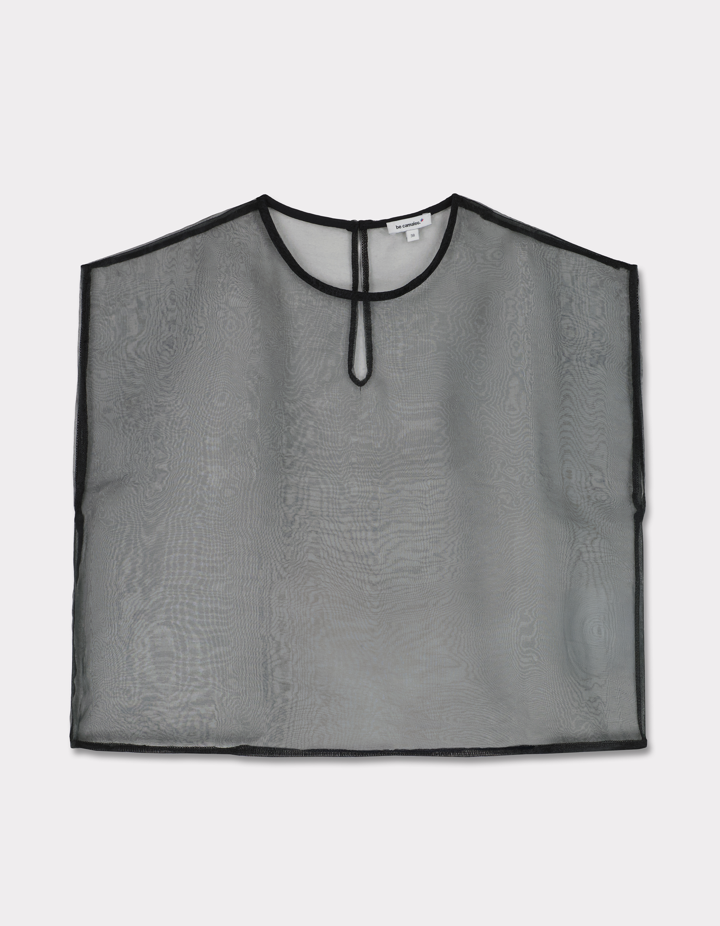 T-shirt en organza - noir