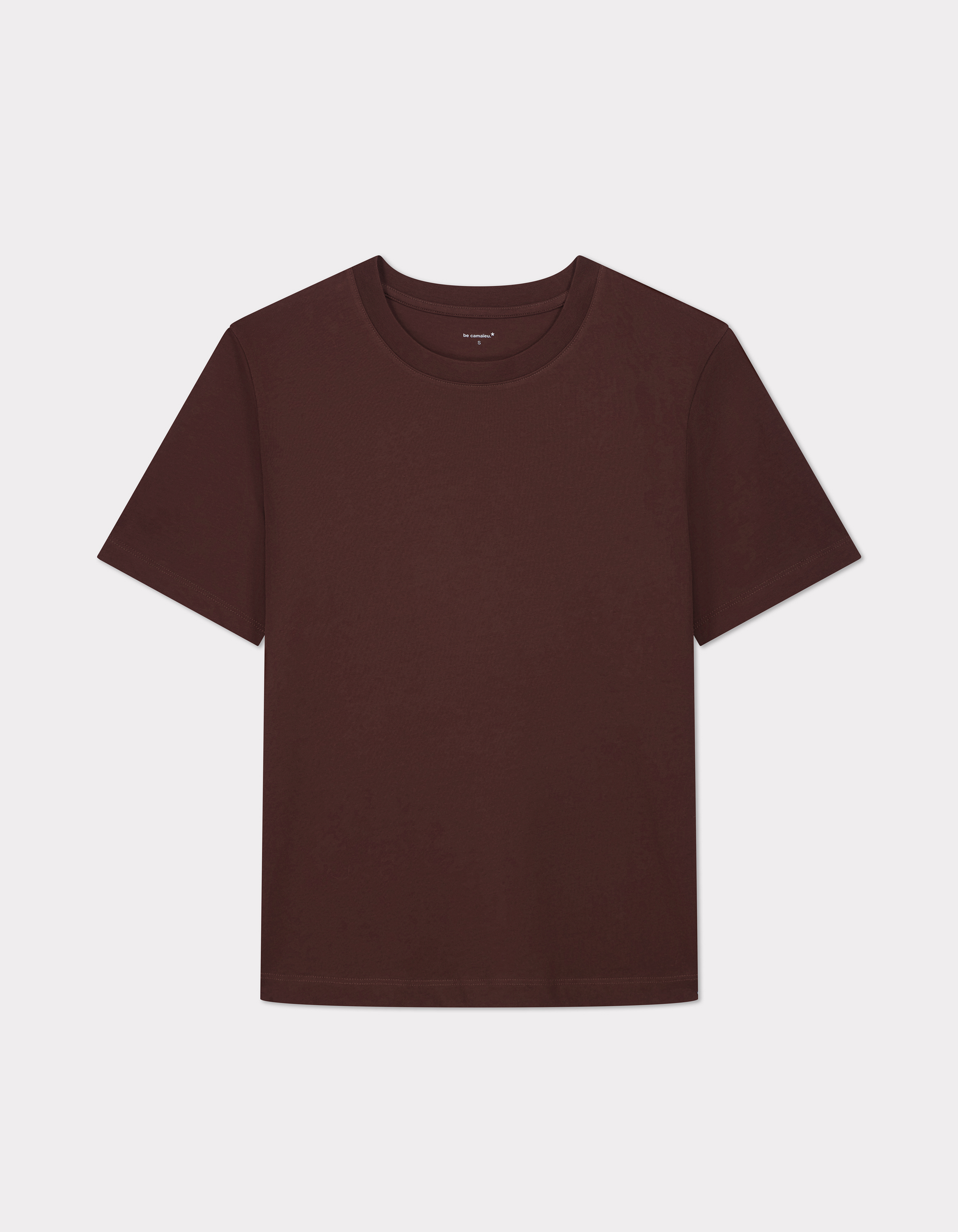T-shirt en coton biologique fit long - marron