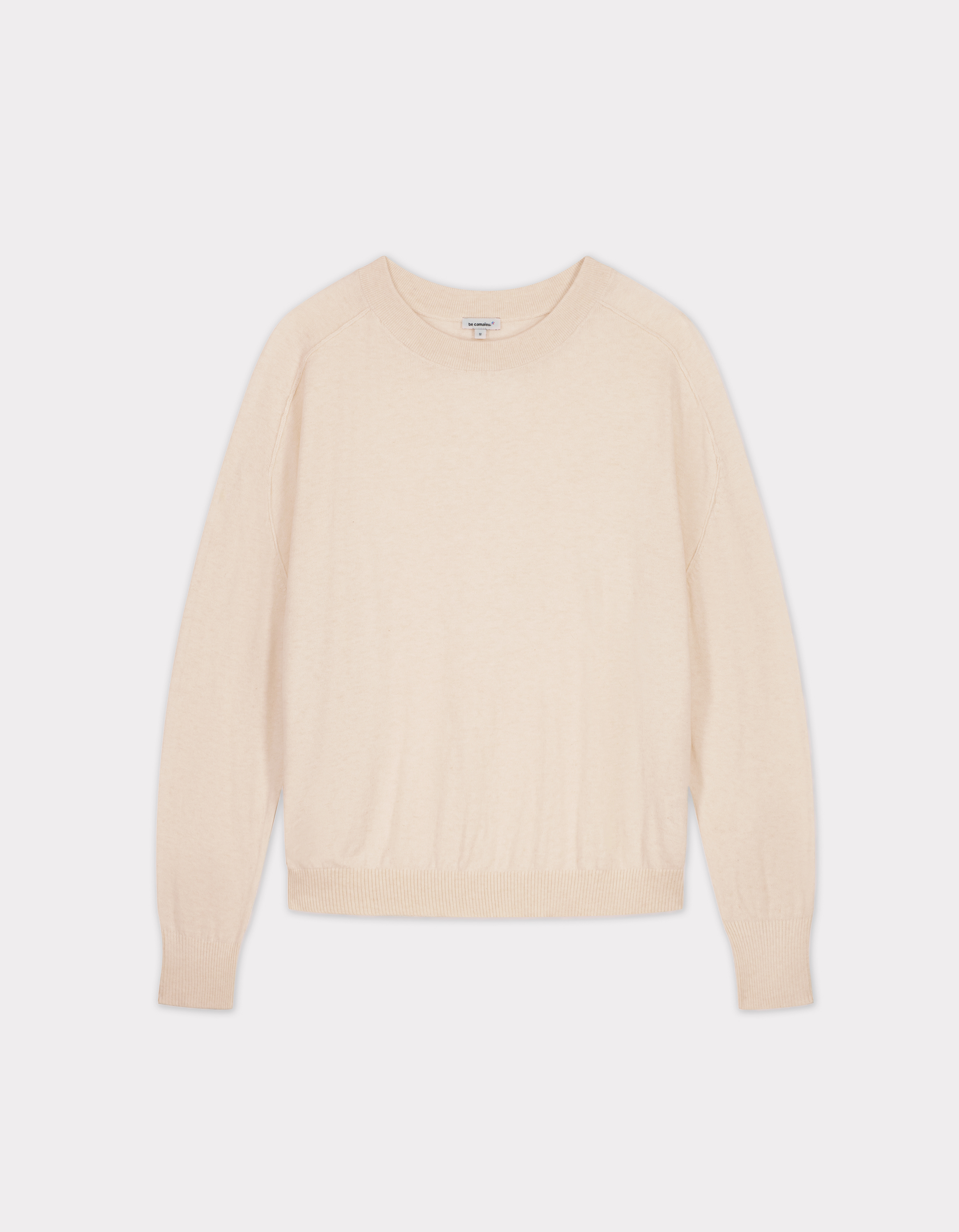 Pull ample à col rond - beige