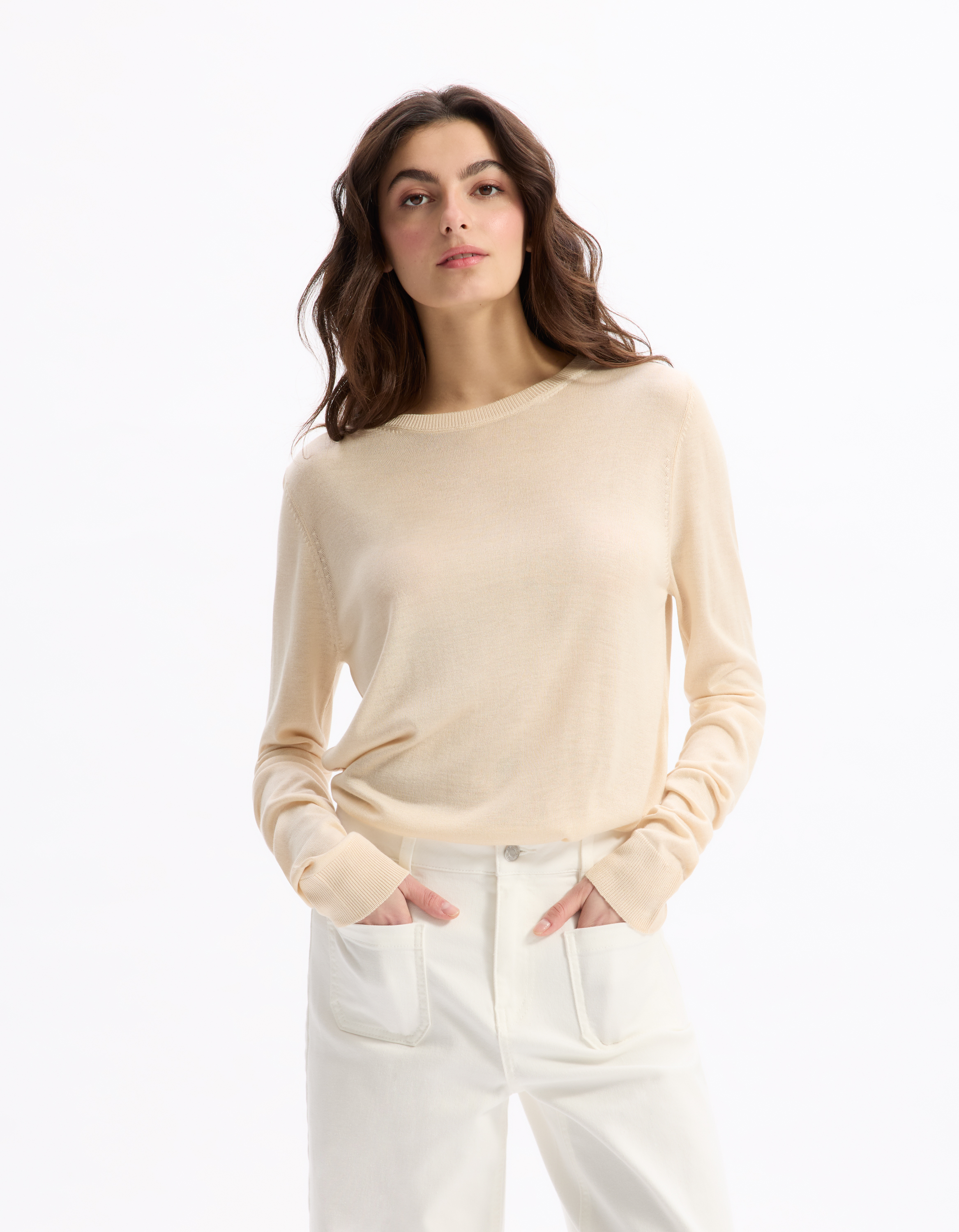 Pull maille fine à manches longues - celio - Modalova