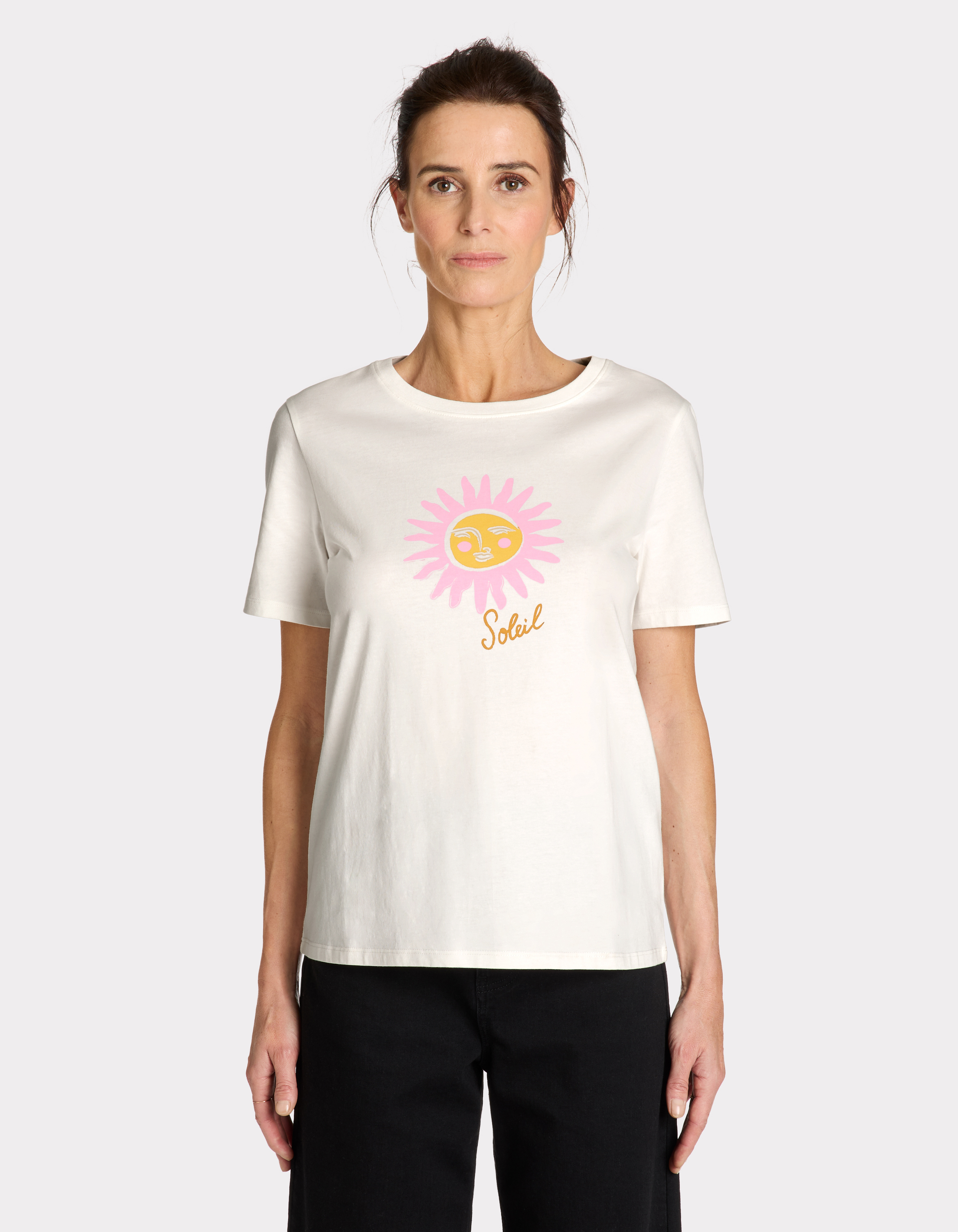 T-shirt imprimé en coton - écru - celio - Modalova