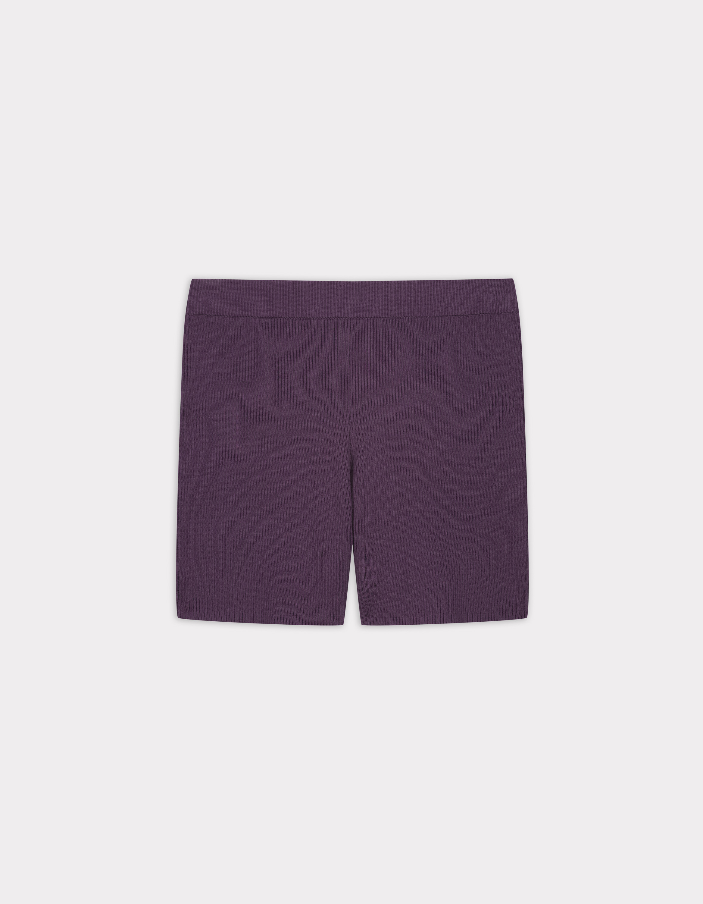 Short ensemble en maille côtelée - violet