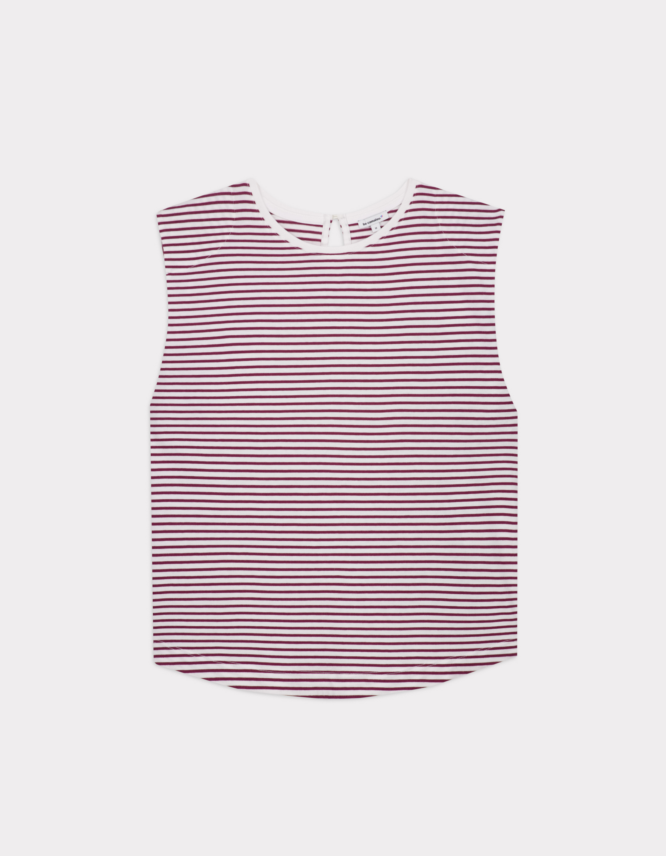 T-shirt sans manches à rayures - bordeaux