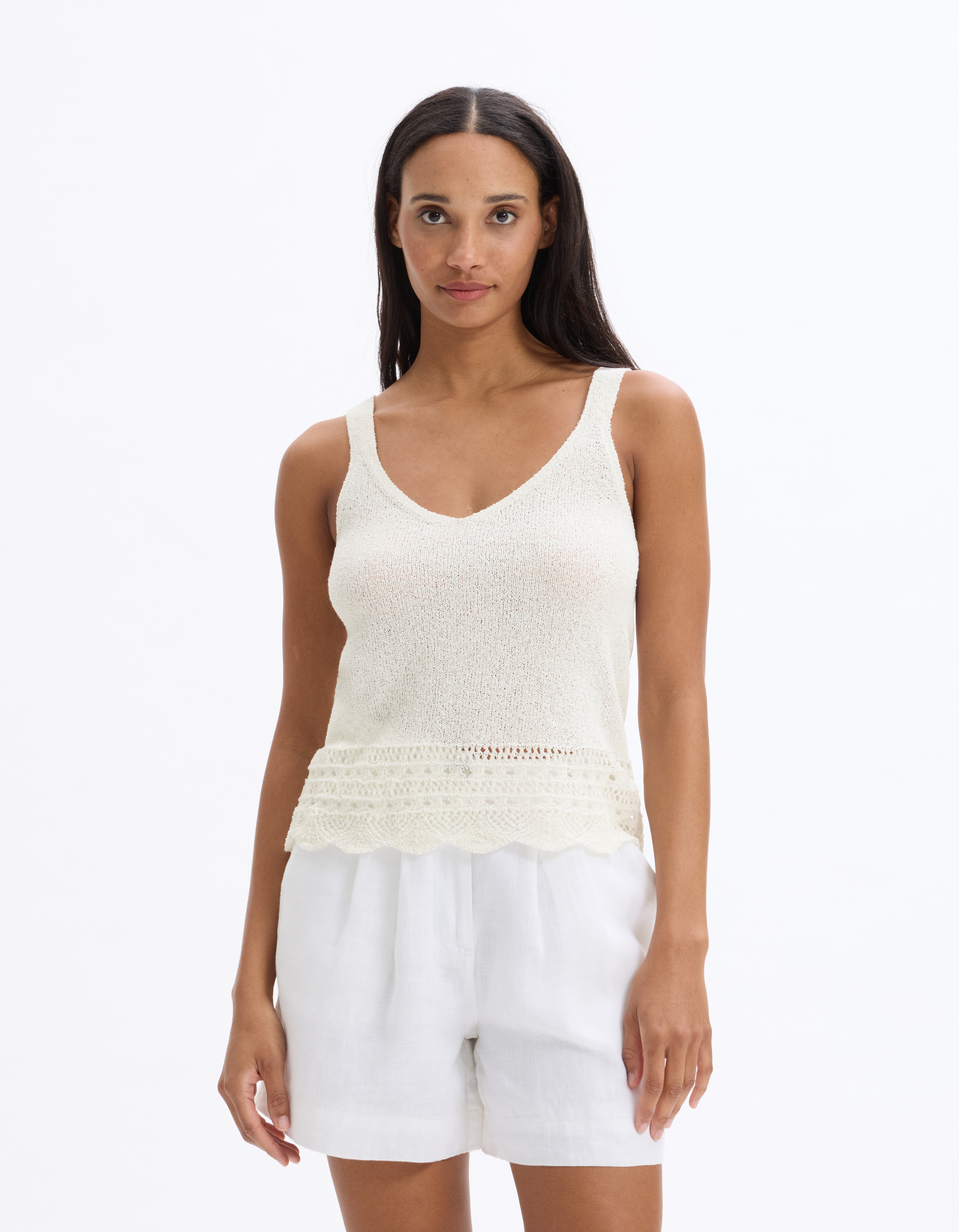Débardeur en maille crochet - écru - celio - Modalova