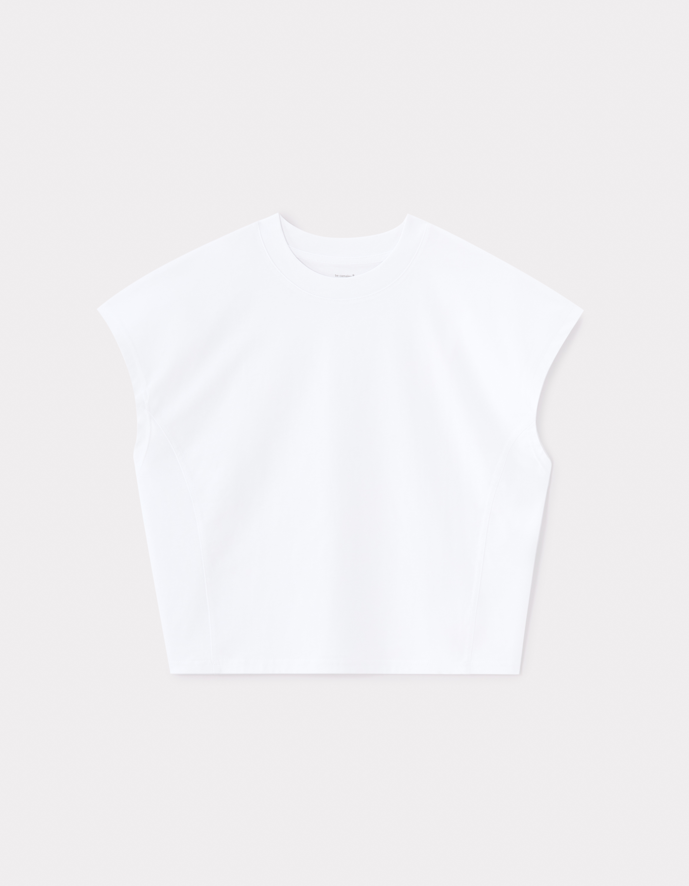 T-shirt coton épais oversize sans manche - blanc