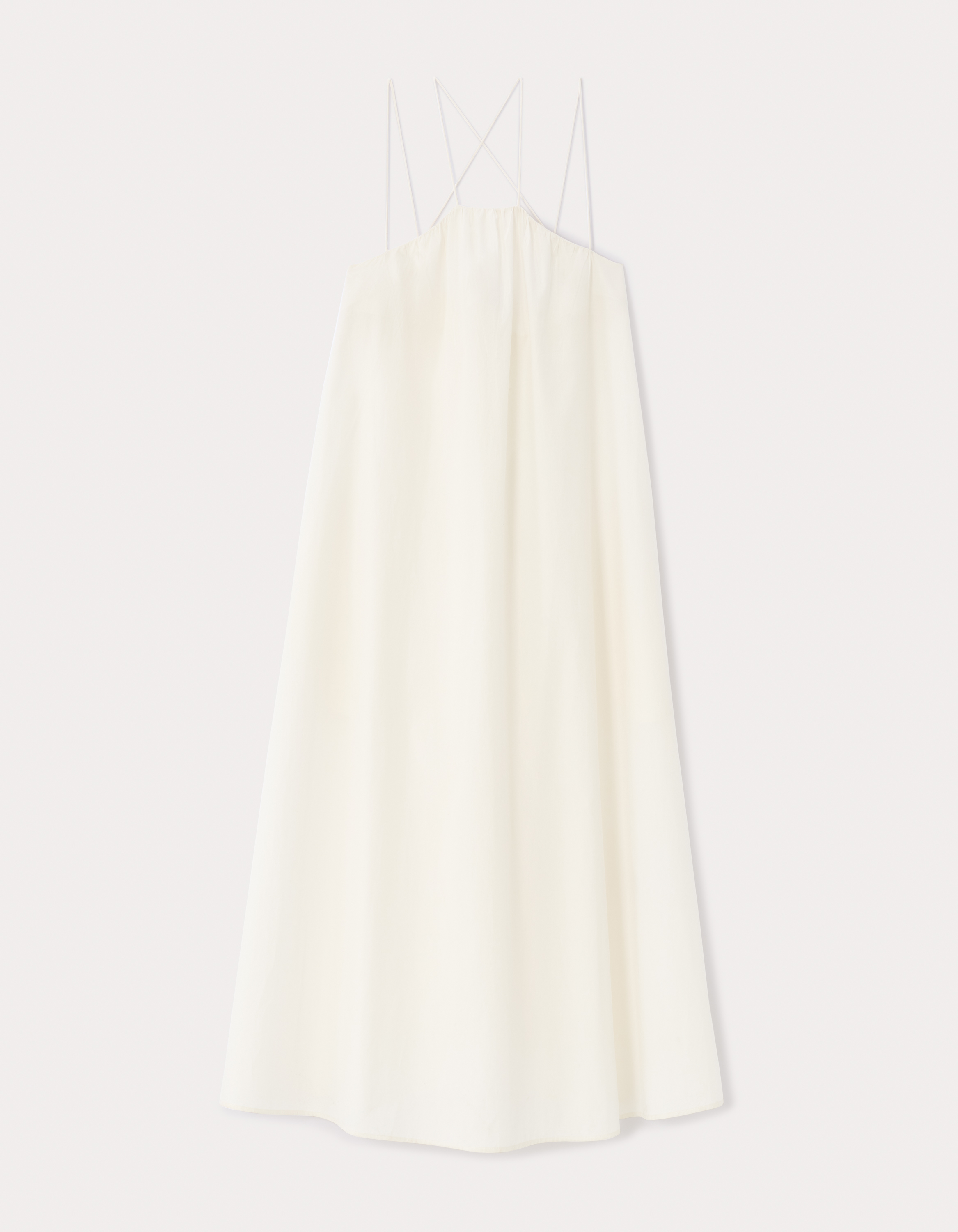 Robe longue fluide à bretelles croisées - beige