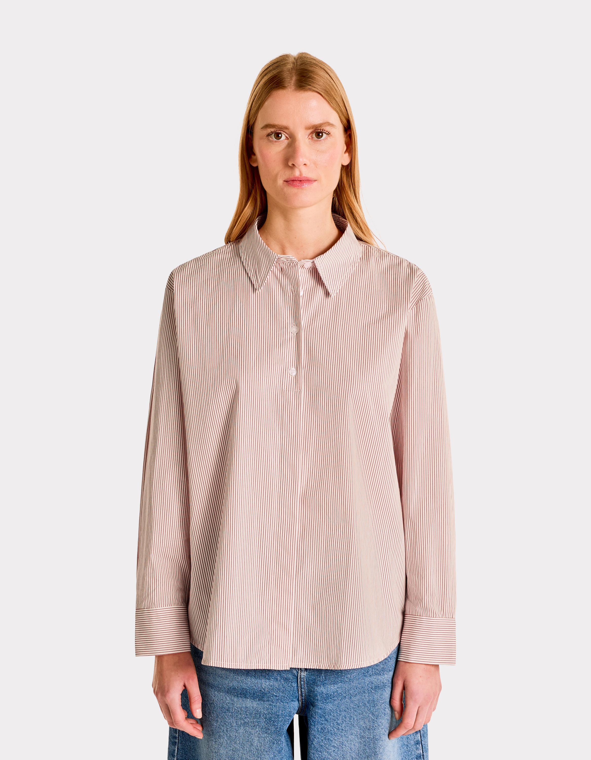 Chemise rayée droite - rose - celio - Modalova
