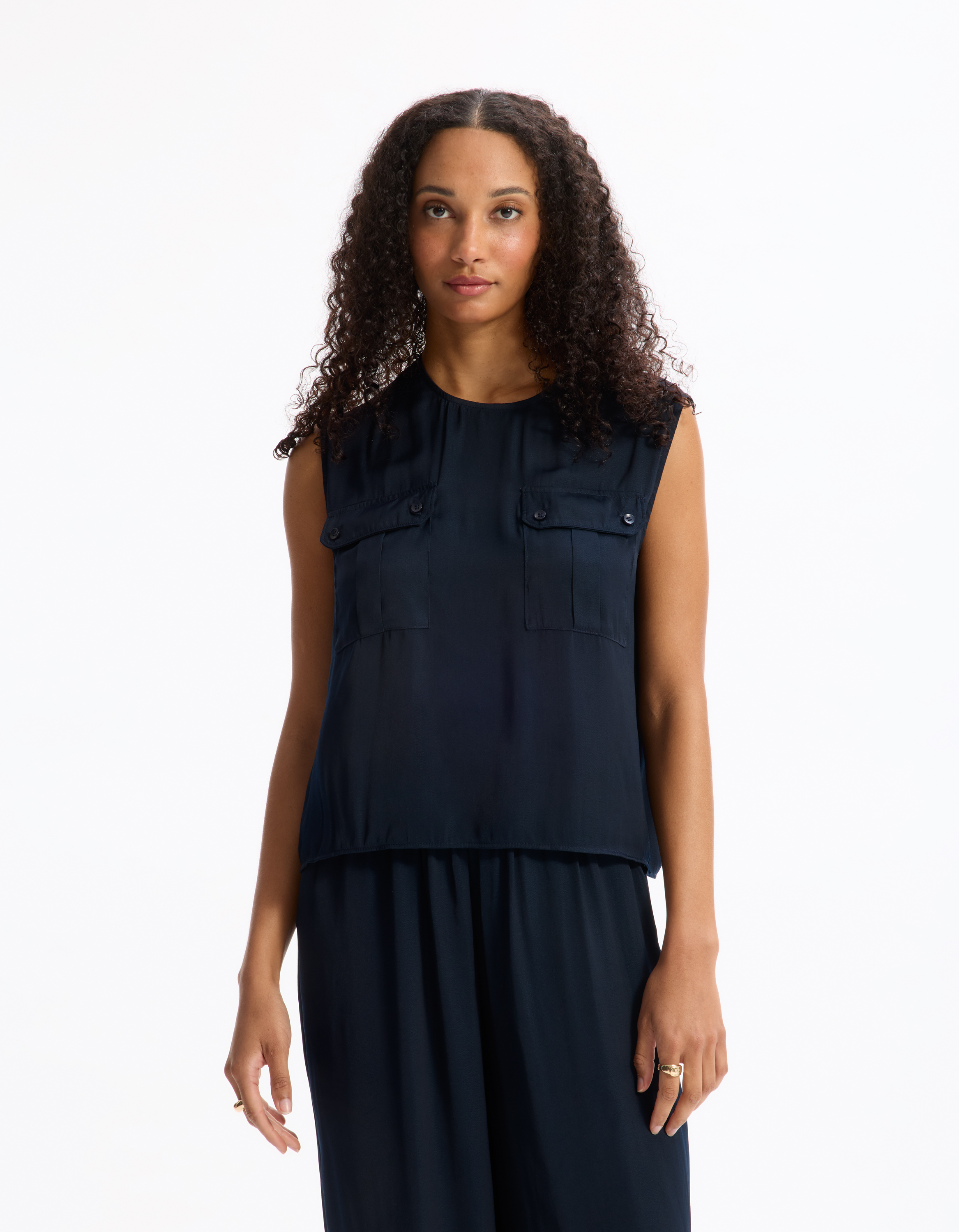 Blouse en satin sans manches - celio - Modalova
