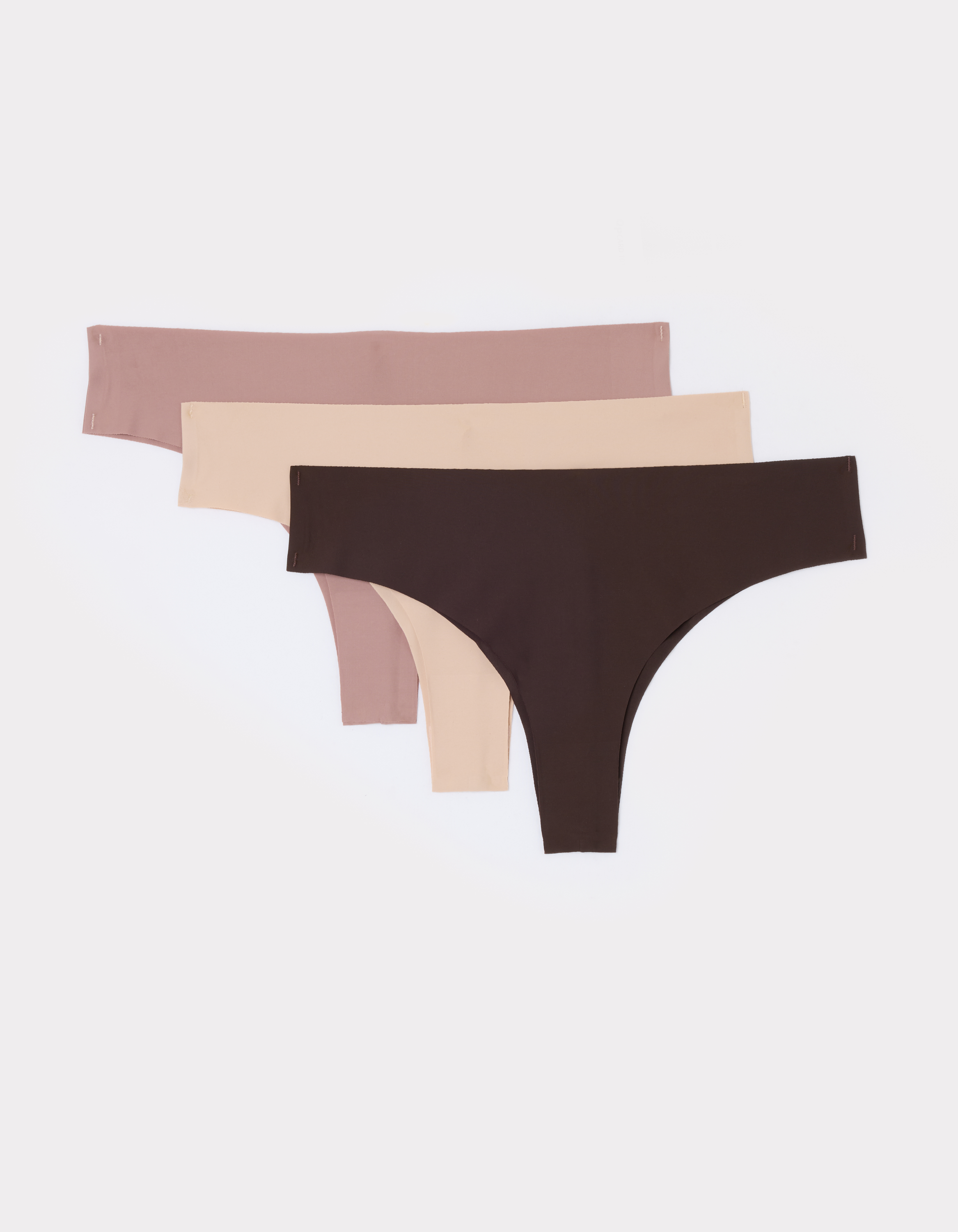 Lot de 3 tangas en microfibre - rose et noir