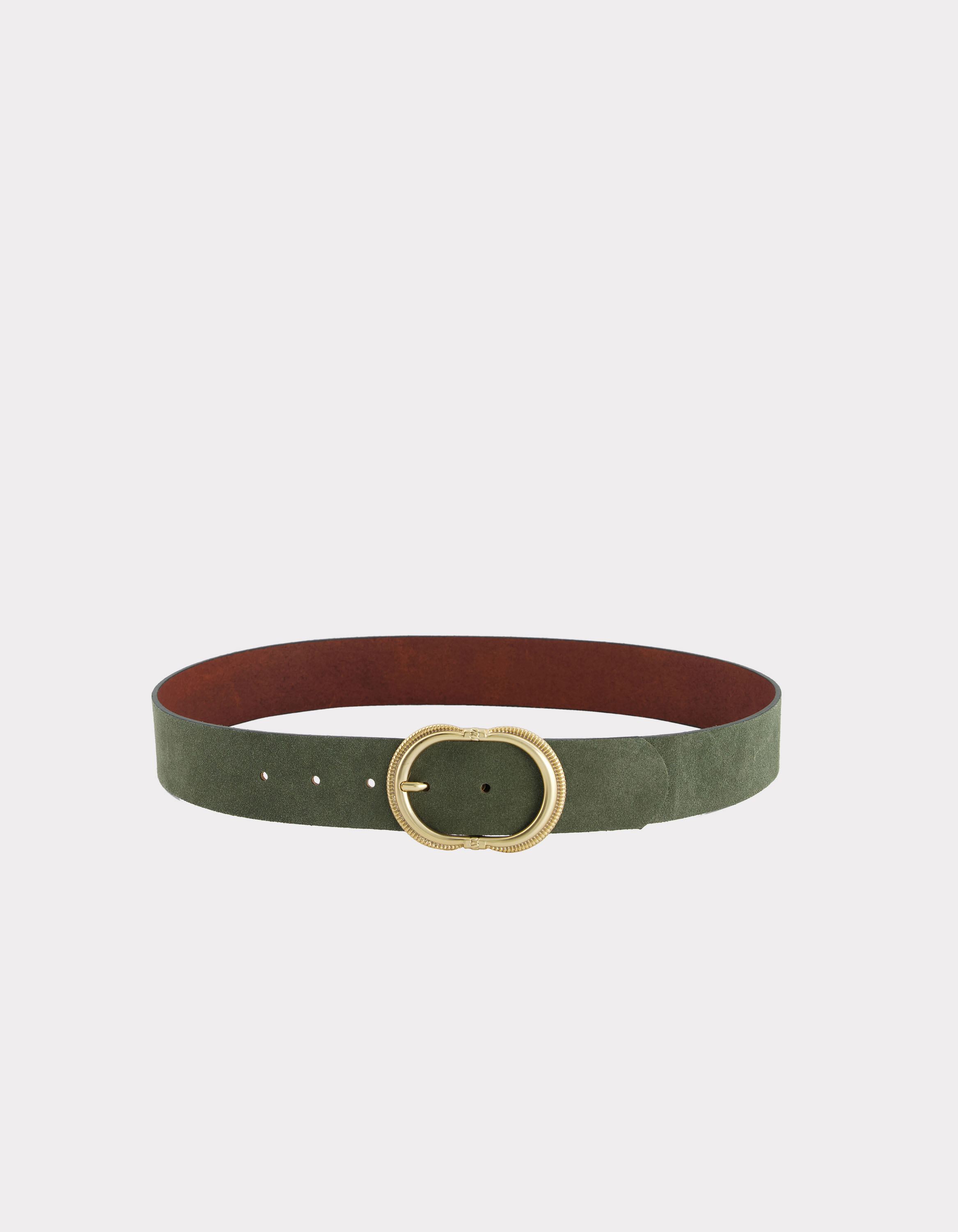 Ceinture en cuir colorée - kaki