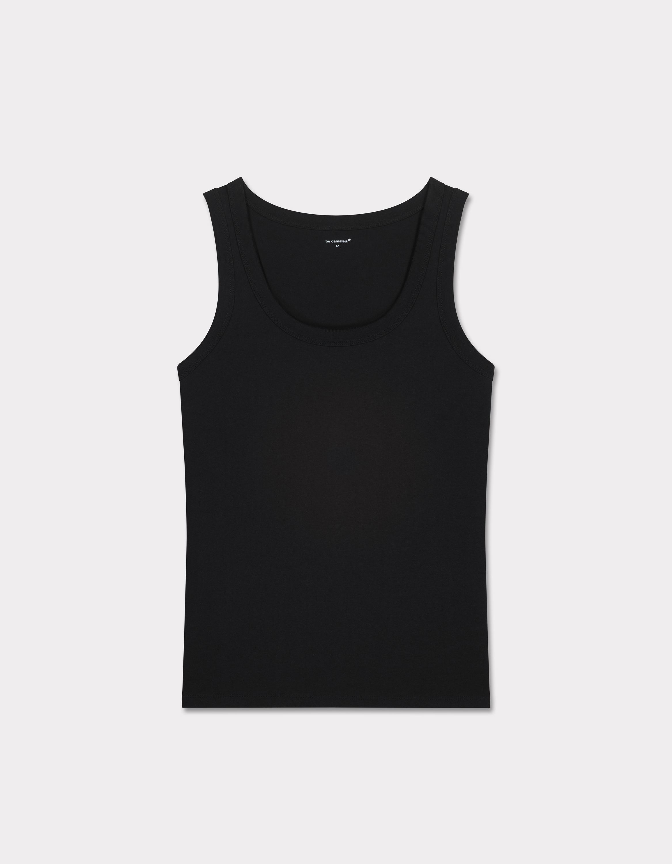 Débardeur à larges bretelles 100% coton - noir