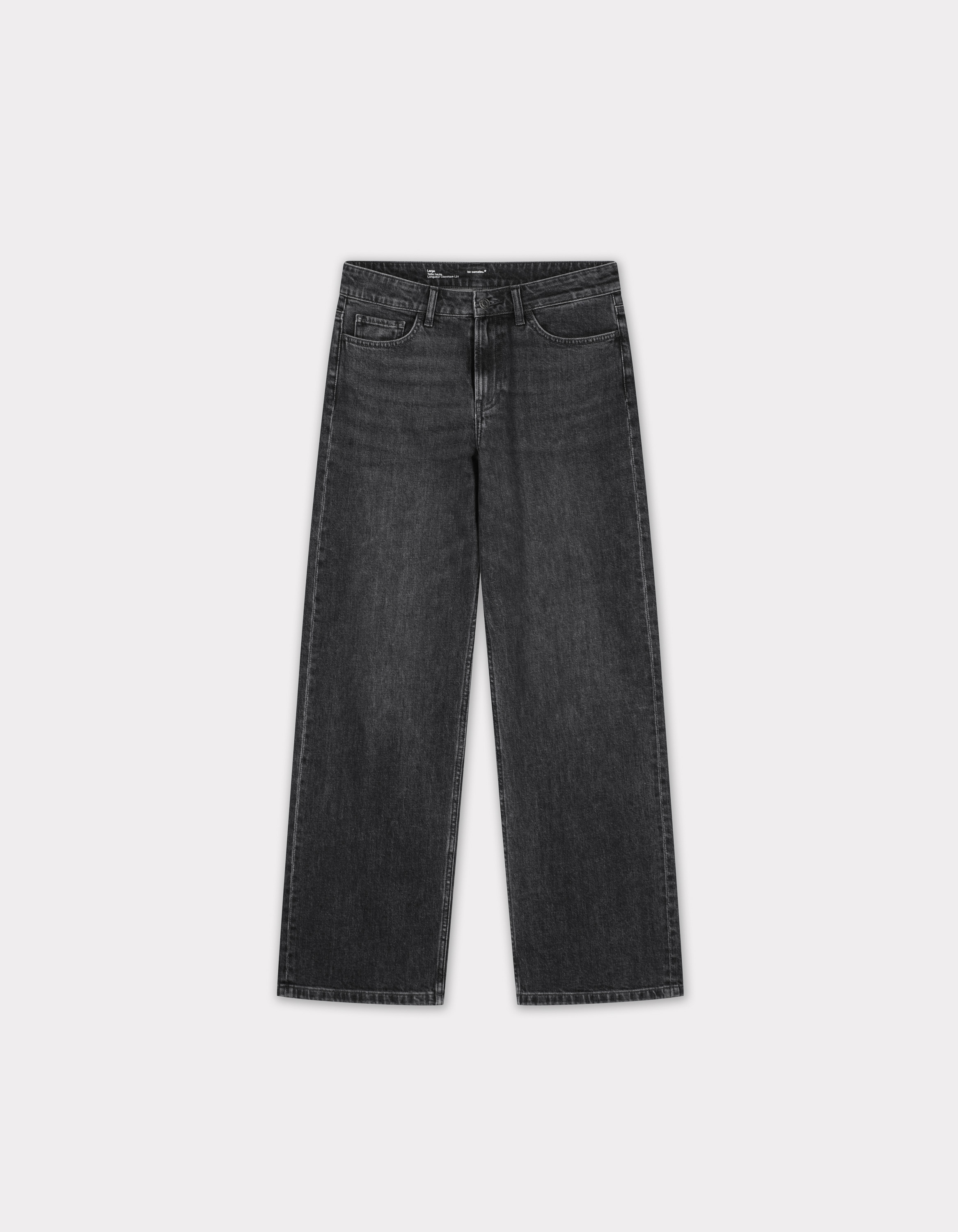Jean large taille haute 3 longueurs - gris