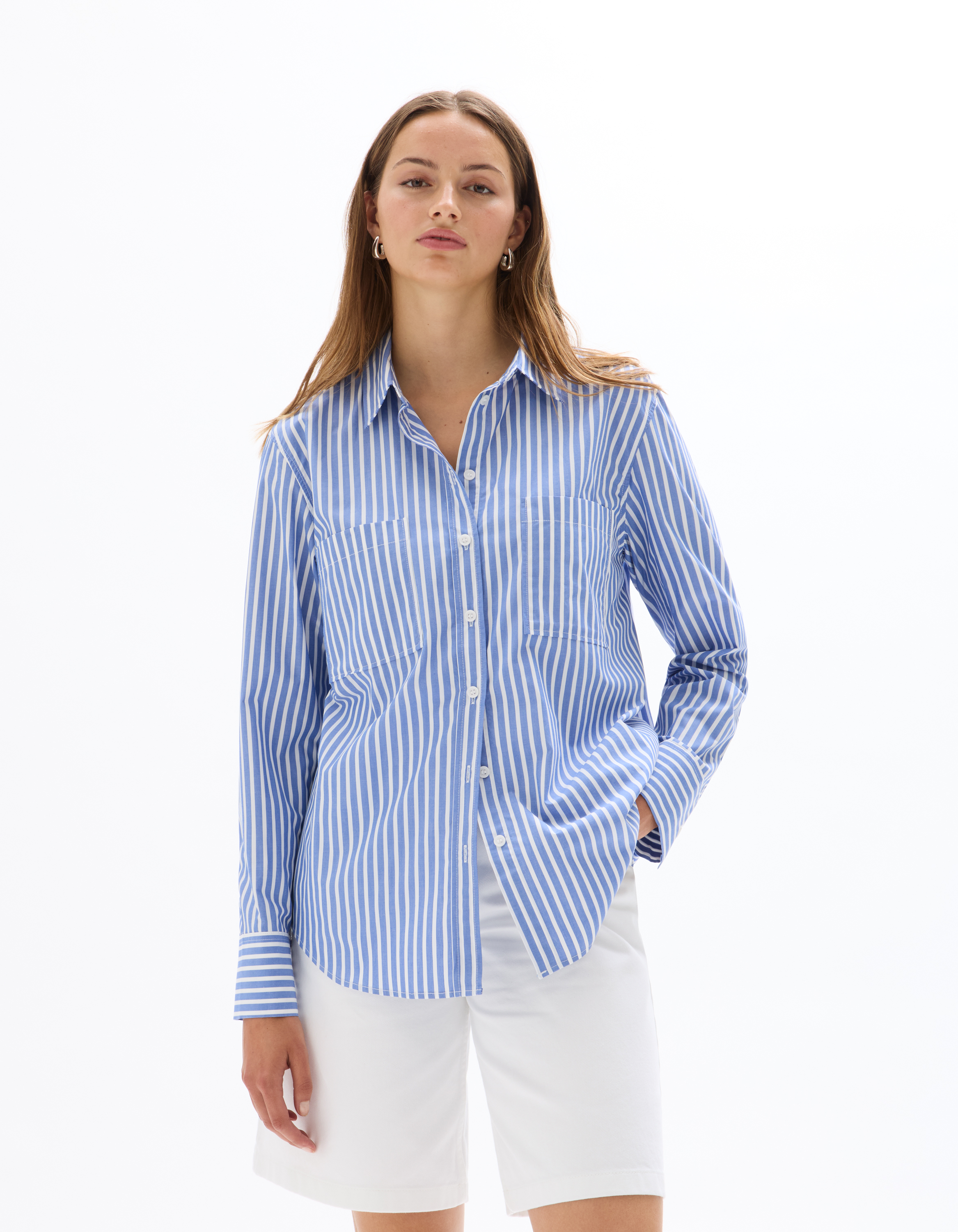 Chemise en popeline rayée oversize - celio - Modalova