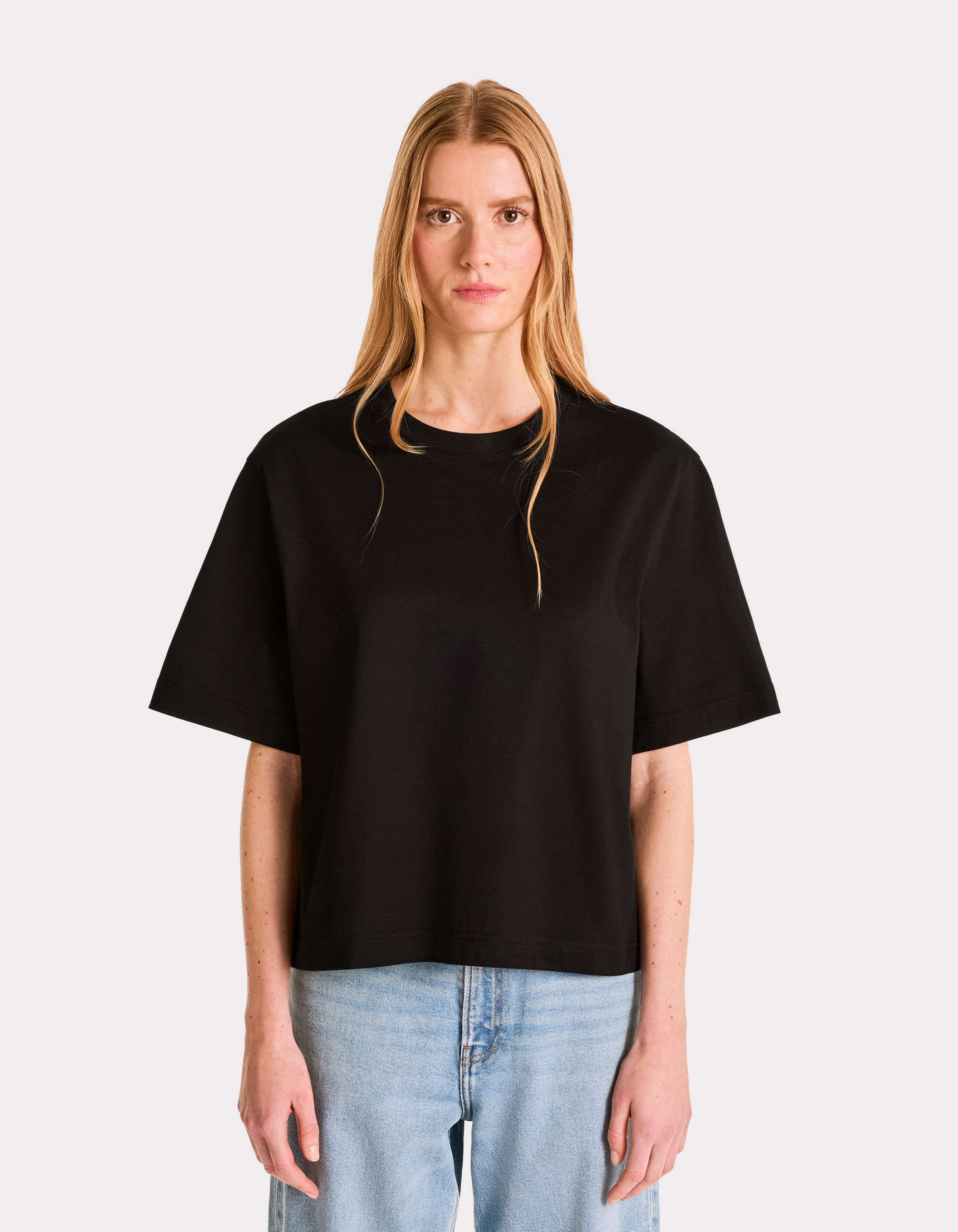T-shirt en coton épais boxy - noir - celio - Modalova