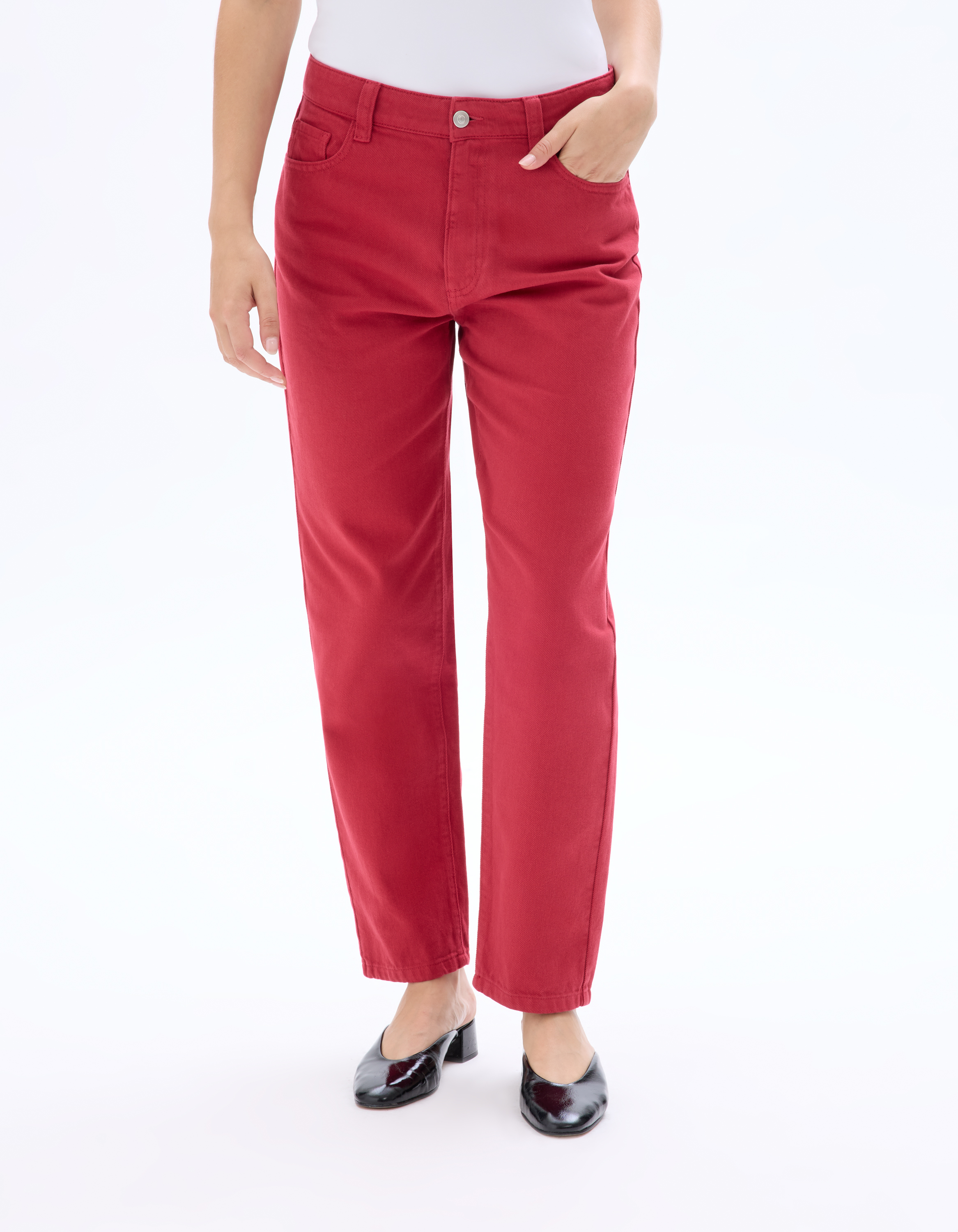 Pantalon MOM - rouge - celio - Modalova