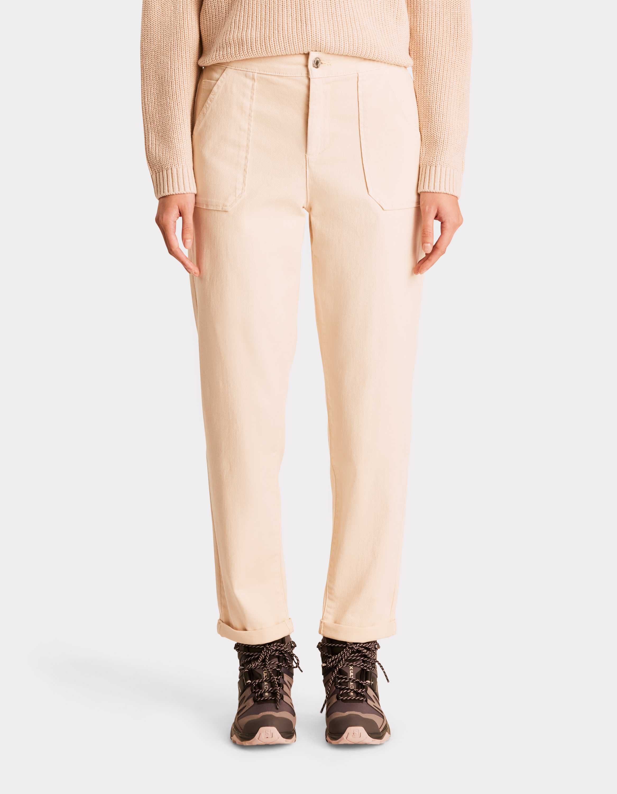 Chino confort à taille élastiquée - beige - celio - Modalova