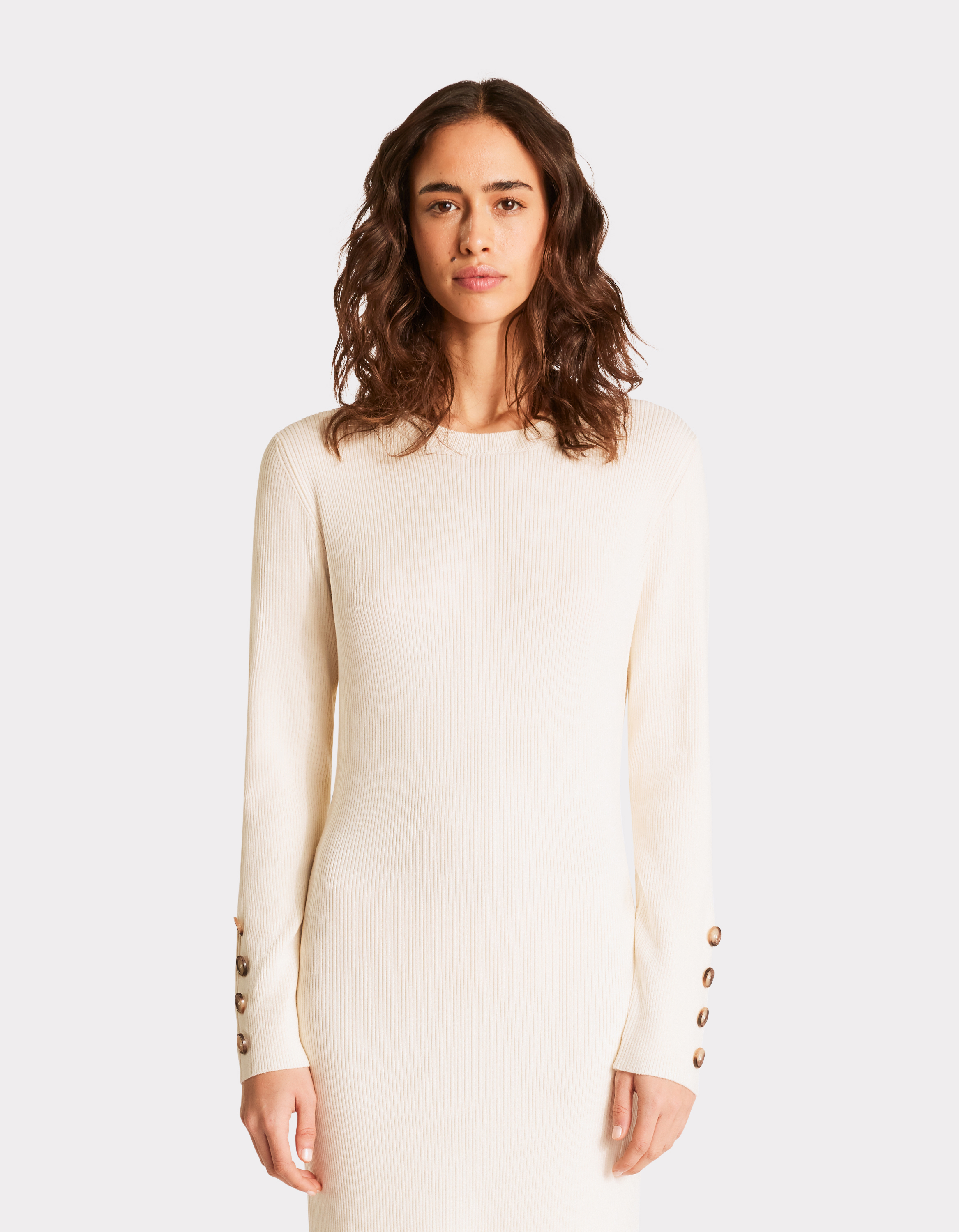 Robe longue en maille côtelée - celio - Modalova