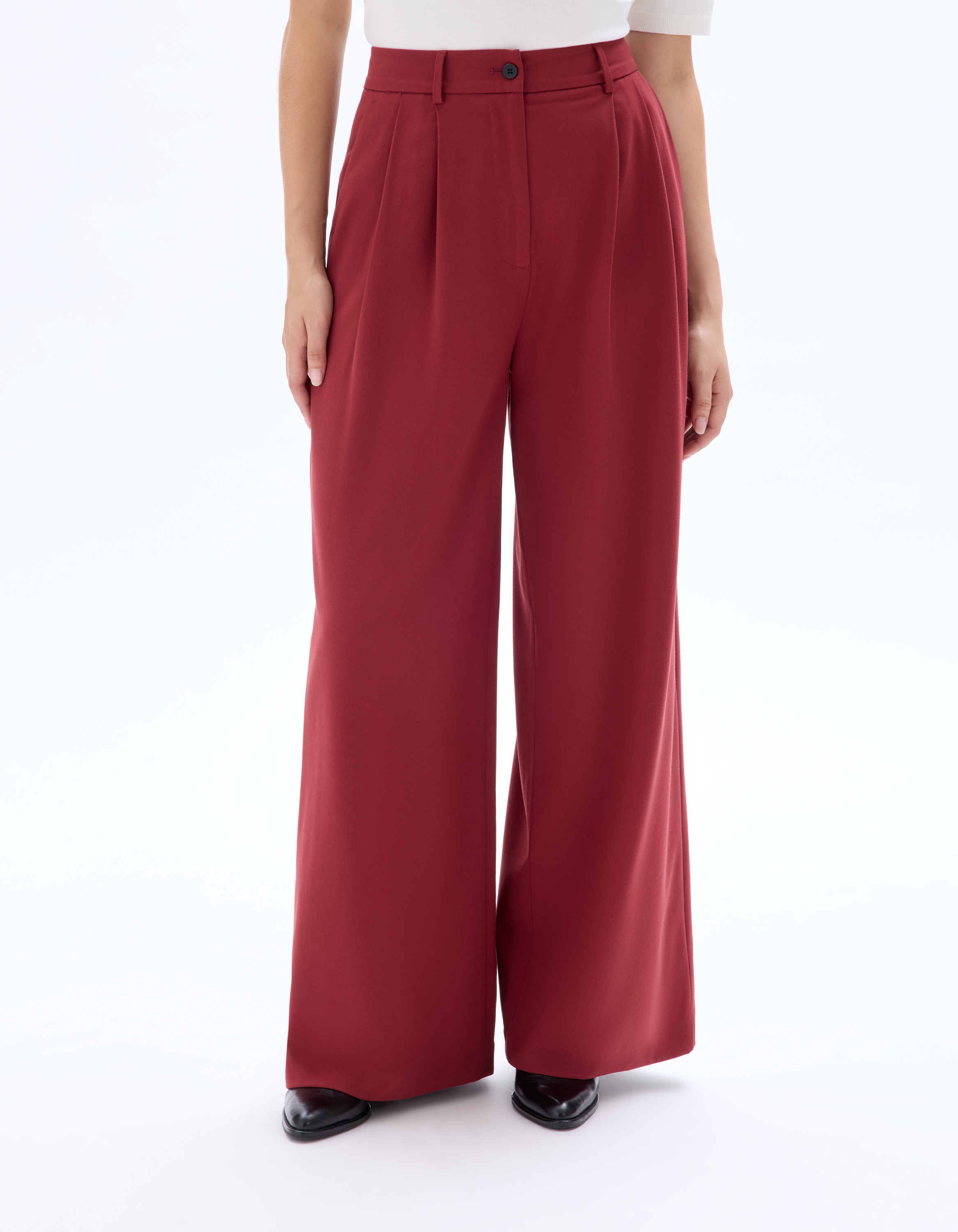 Pantalon large - bordeaux - celio - Modalova