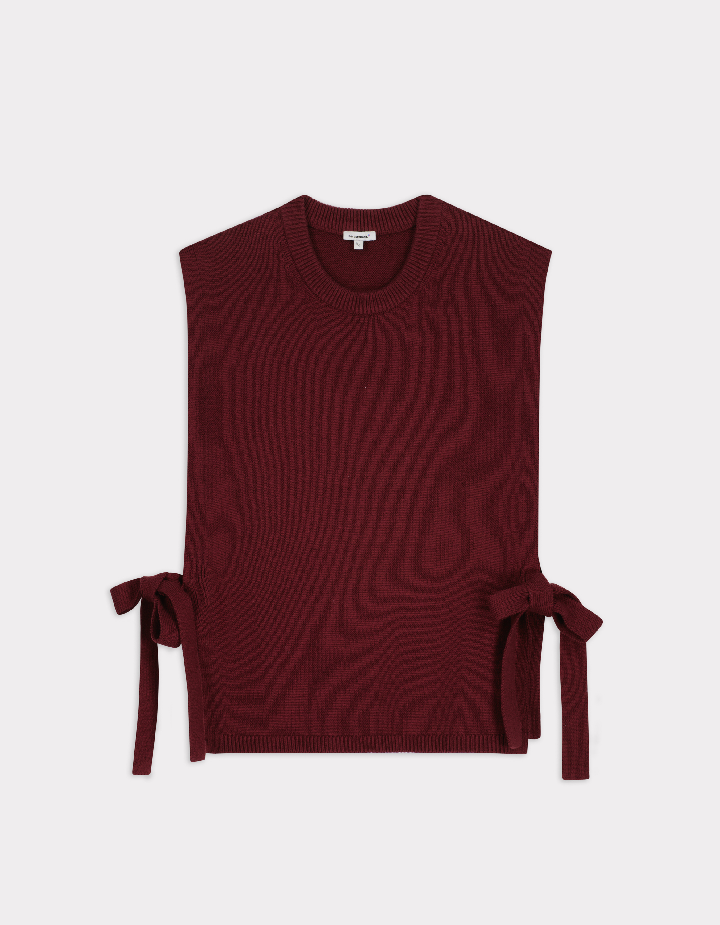 Pull sans manches noué - bordeaux