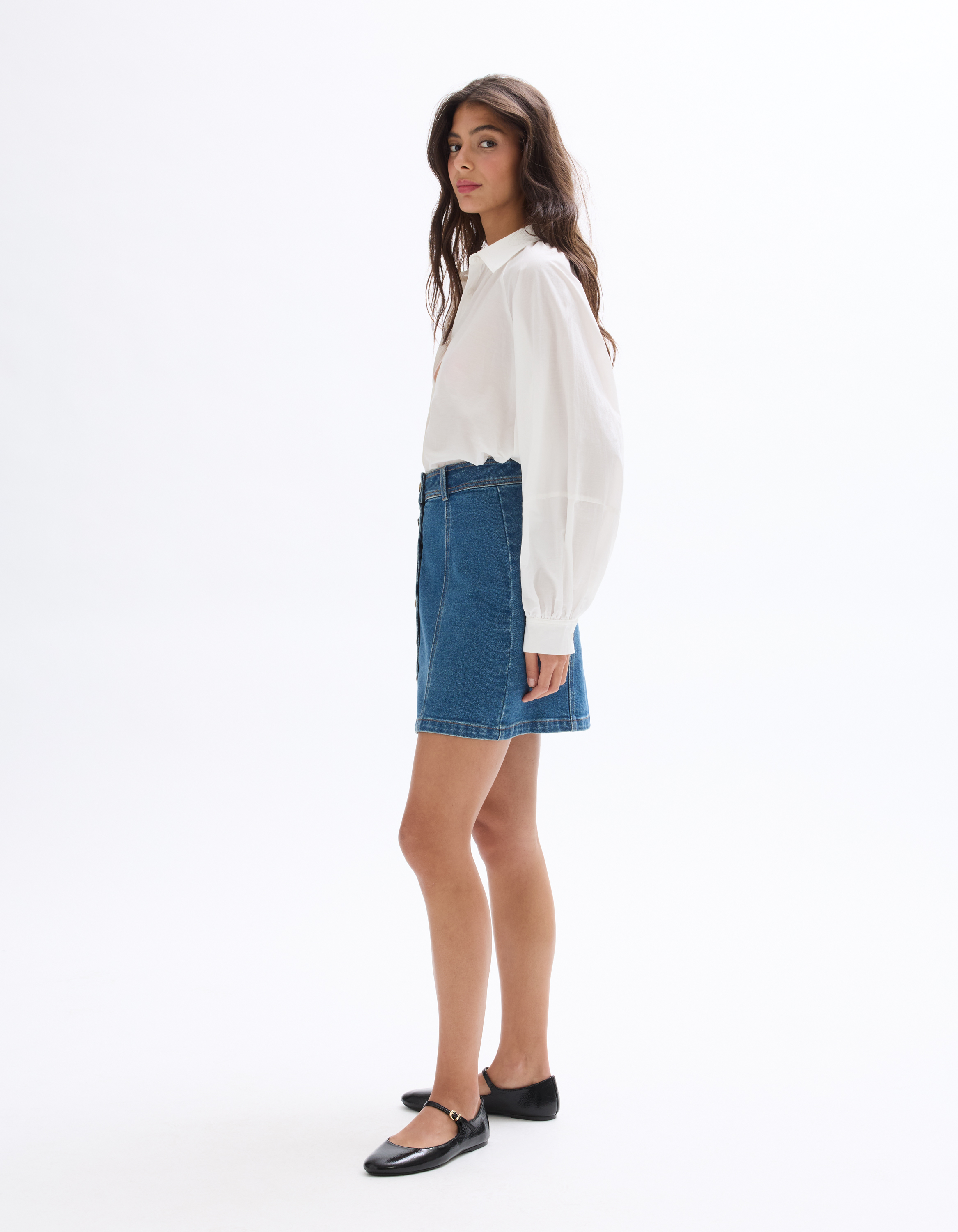 Jupe courte denim - bleu - celio - Modalova