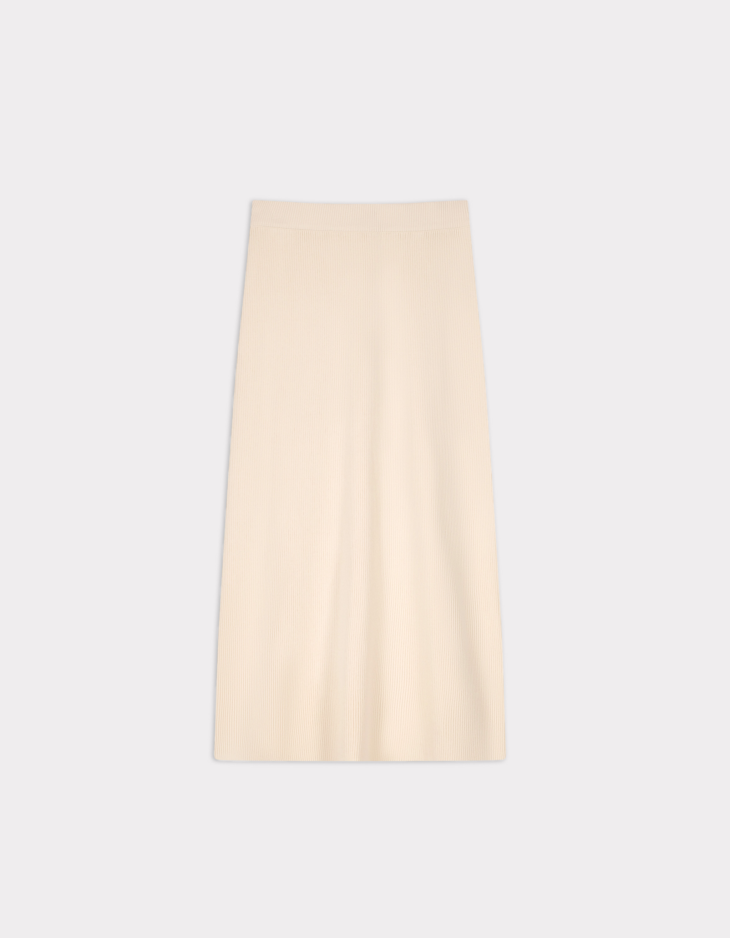 Jupe en maille côtelée - beige