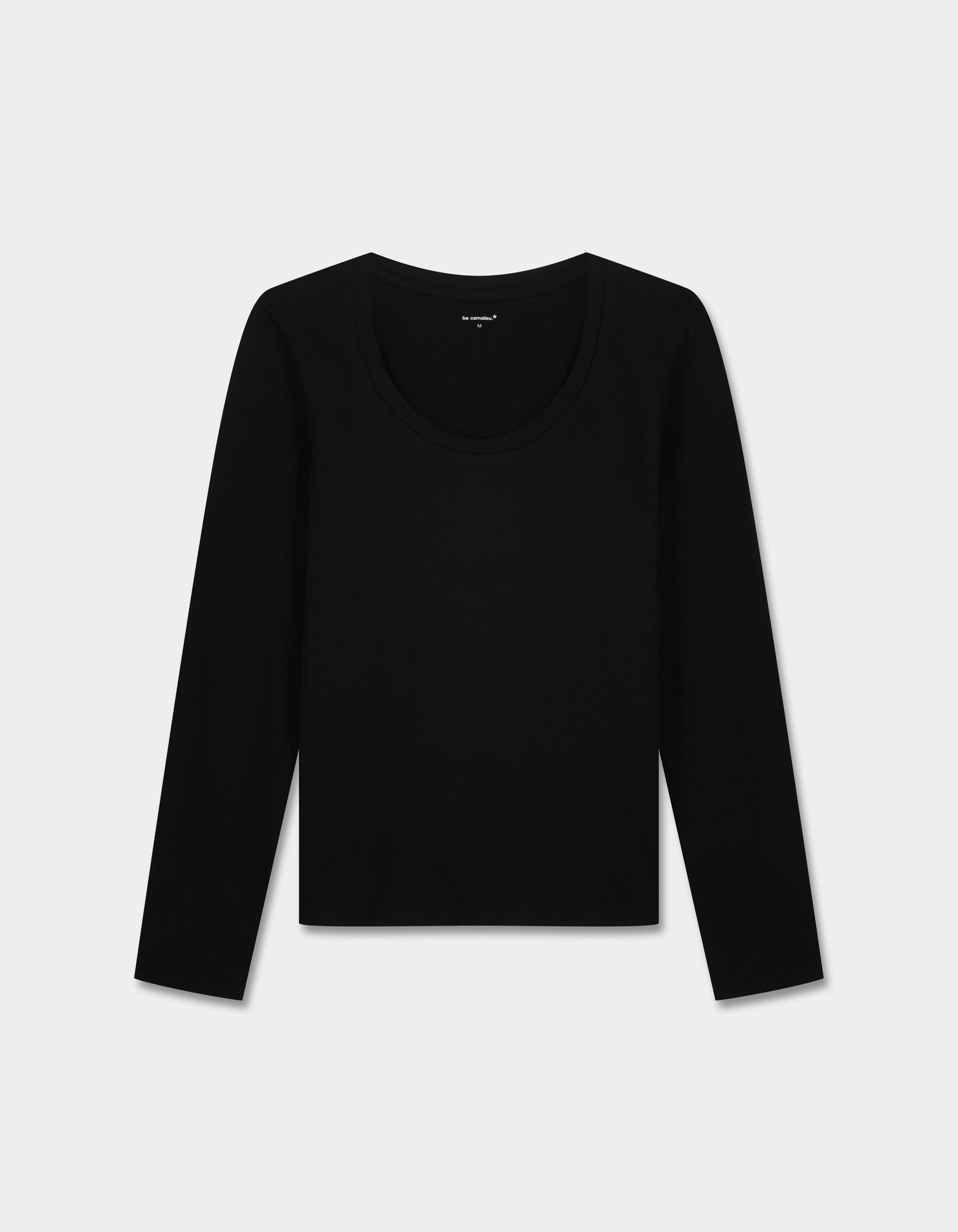 T-shirt ajusté à manches longues - noir