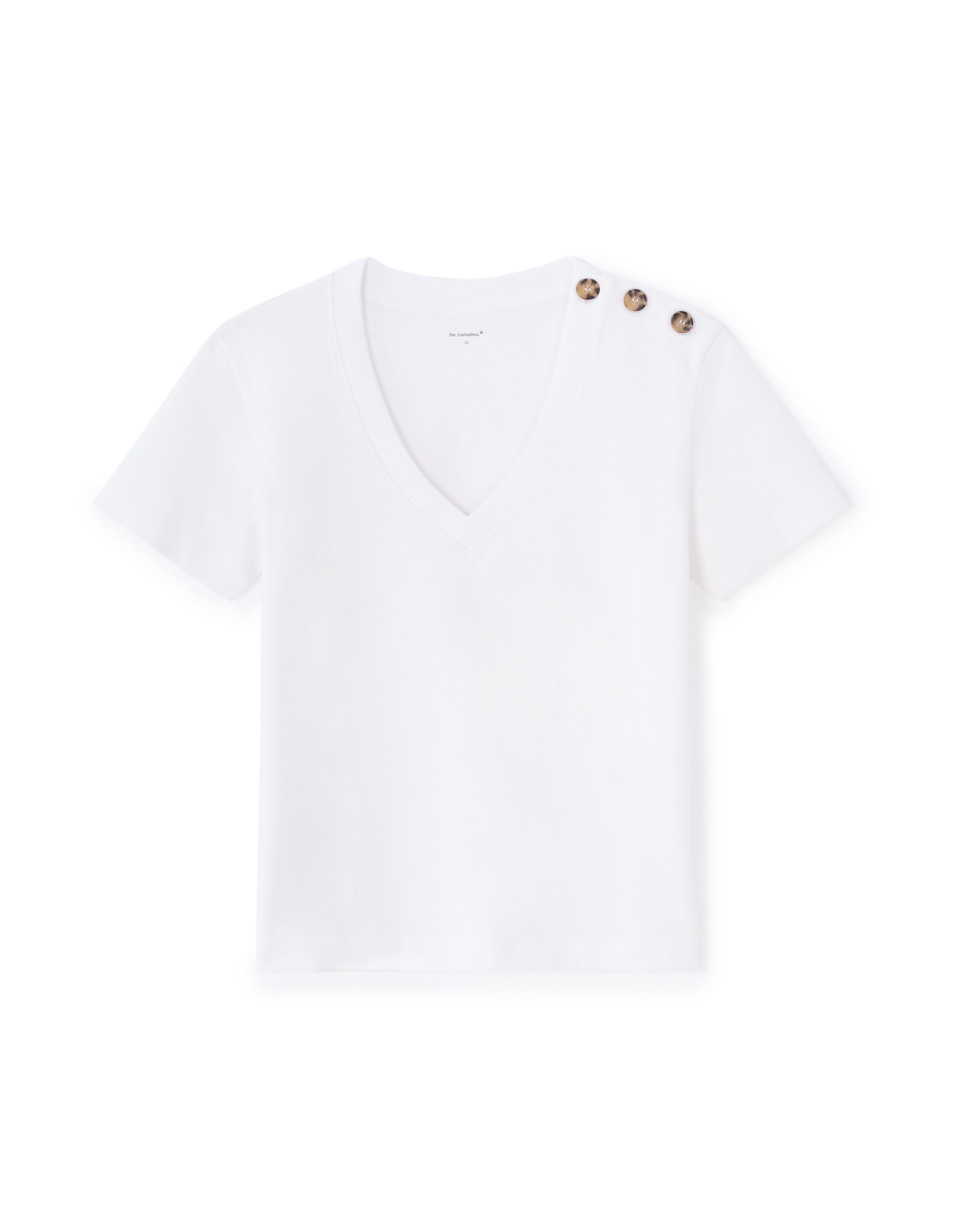 T-shirt en coton boutonné - blanc